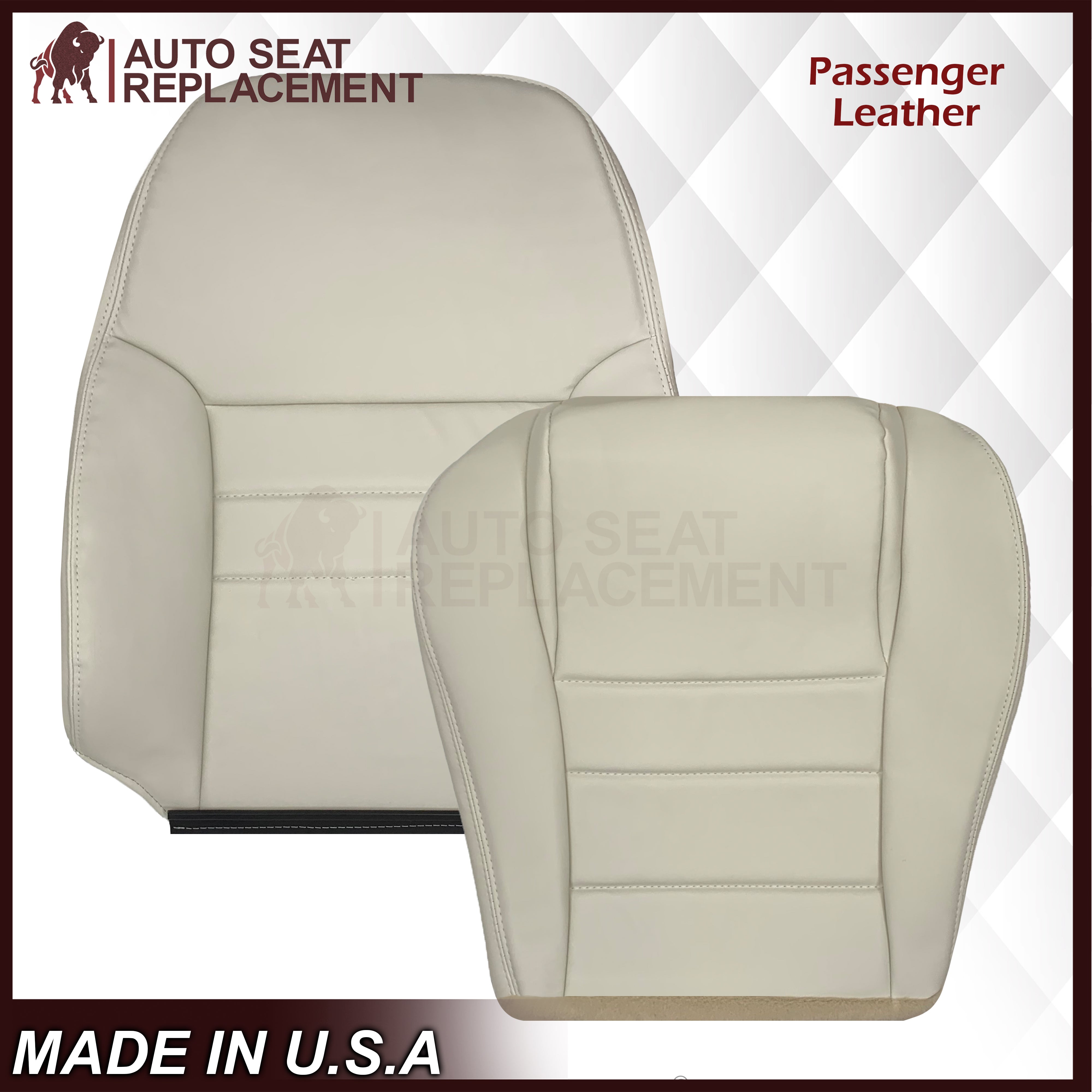 1994-1998 Ford Mustang V6 Premium Oxford White Seat Covers - Perfect Fit Replacement for Classic Mustang Models | Ideal for Car Restoration & Interior Upgrade