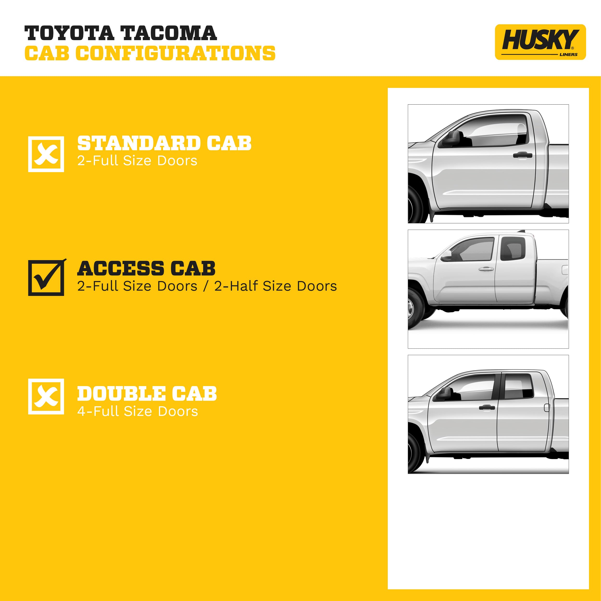 Husky Liners X-act Contour Floor Mats for 2012-2023 Toyota Tacoma Access Cab - 2nd Row 1-Piece Black (53831) | All-Weather Protection | Perfect for Off-Roading, Camping & Daily Commute