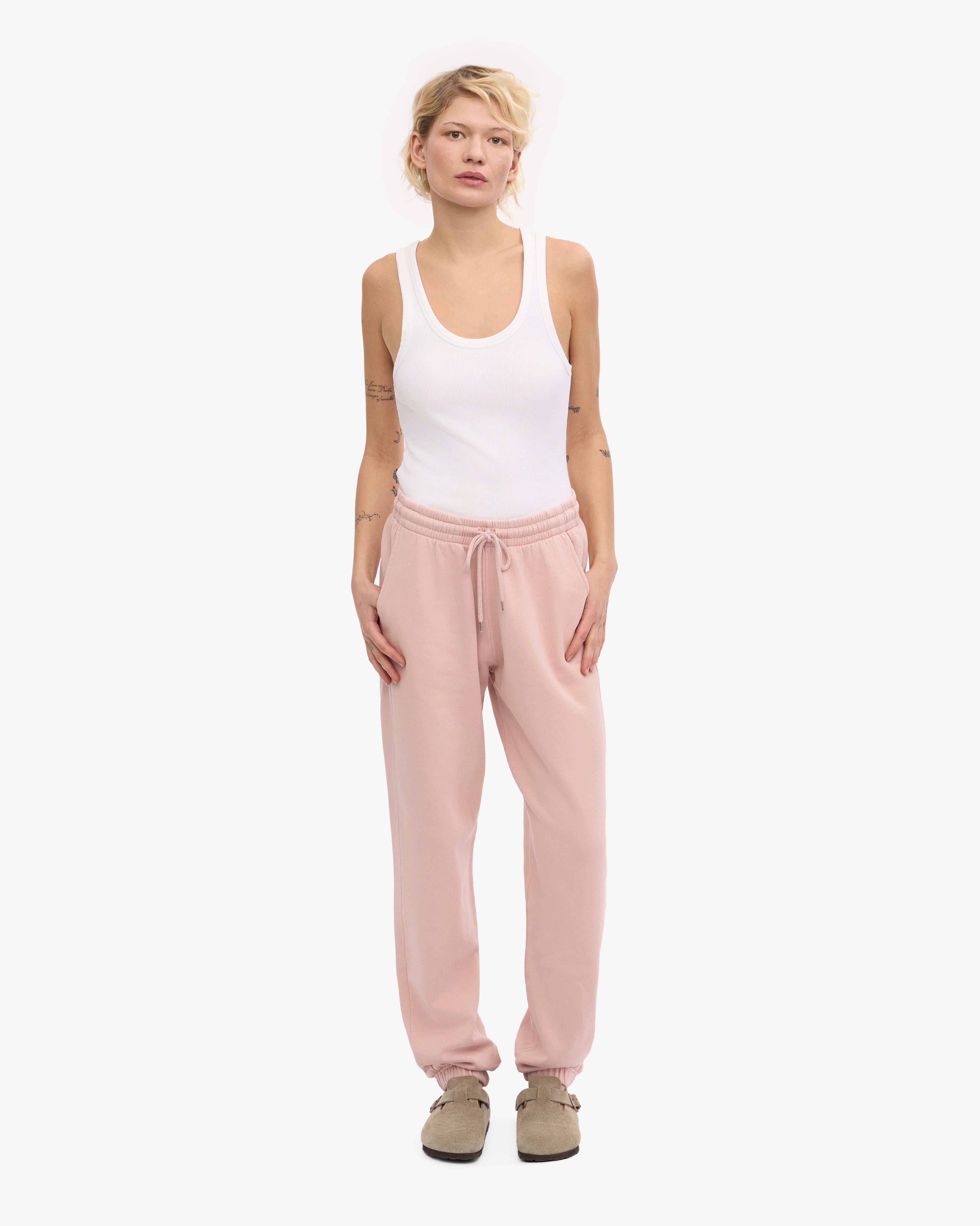 Organic Cotton Sweatpants for Women - Soft & Comfortable Faded Pink Joggers - Perfect for Yoga, Lounge & Casual Wear