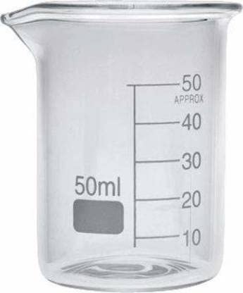 Premium Borosilicate 3.3 Glass Beaker Set - 25ml & 50ml Graduated Lab Beakers (4-Piece) for Chemistry Experiments, Science Labs & Home DIY Projects