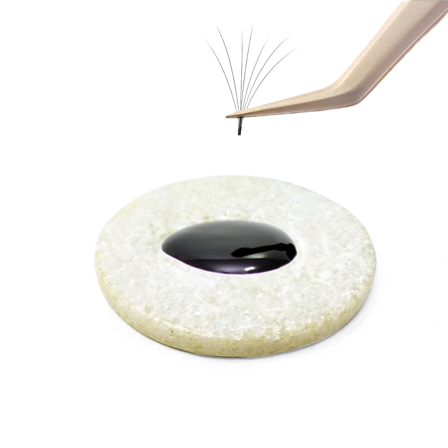 6PCS Round Jade Stone Eyelash Extension Stands & Holders - Durable Fake Eyelash Bases for Professional Lash Artists | Perfect for Salon, Spa & Home Use