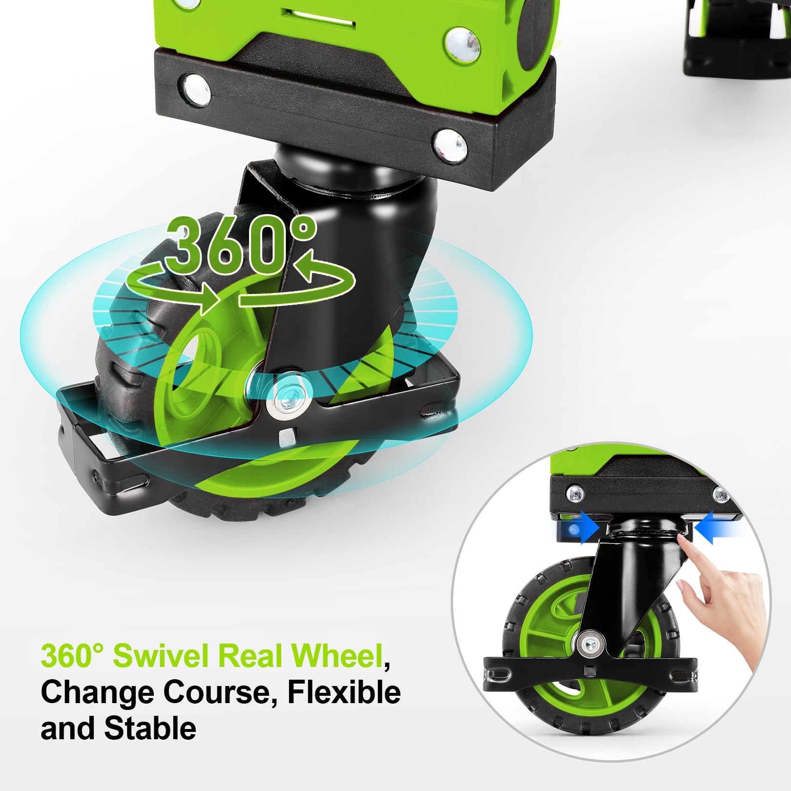 330LB Heavy Duty Folding Hand Truck - Convertible 4-Wheel & 2-Wheel Dolly Cart with Retractable Handle for Moving, Office, Warehouse & Home Use (Green) - Perfect for Furniture, Appliances & Box Transport