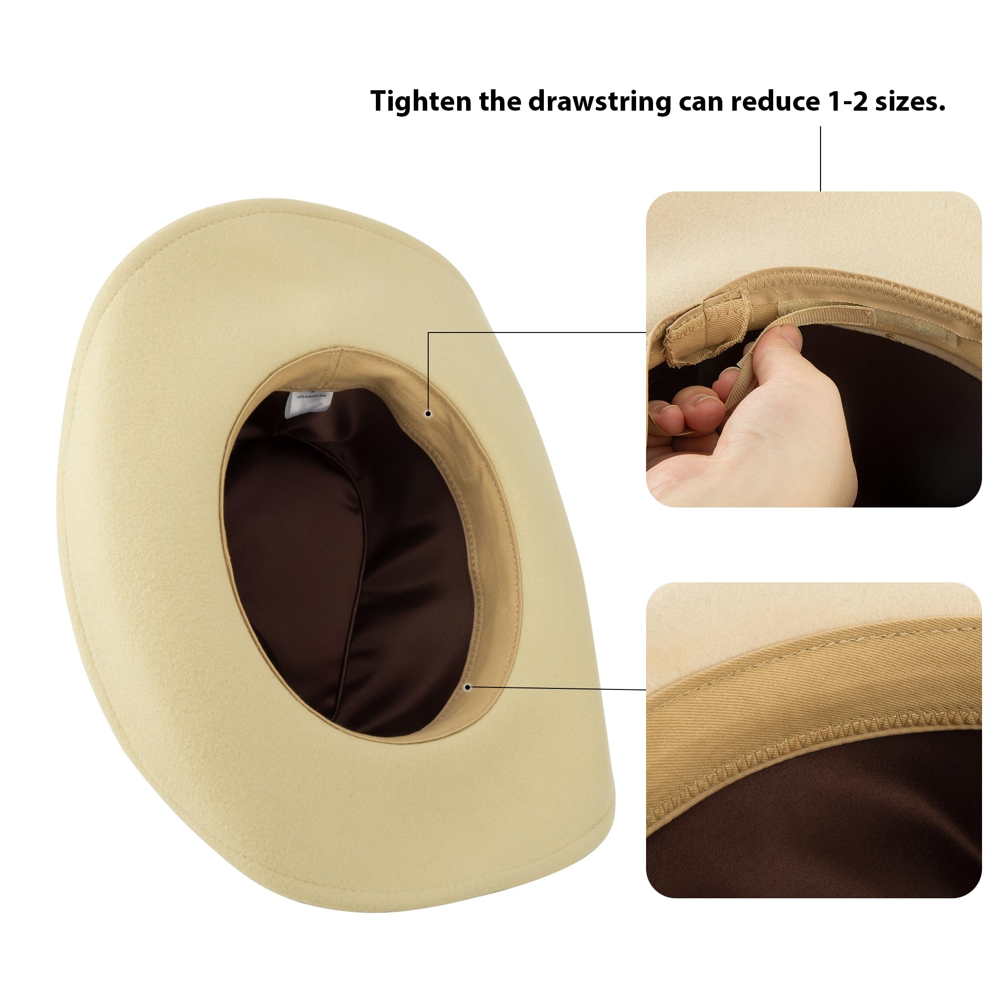 Authentic Australian Wool Cowboy Hat for Men & Women - Western Cowgirl Hat with Wide Brim, Felt Outback Fedora Style | Perfect for Rodeo, Country Music Festivals & Outdoor Adventures