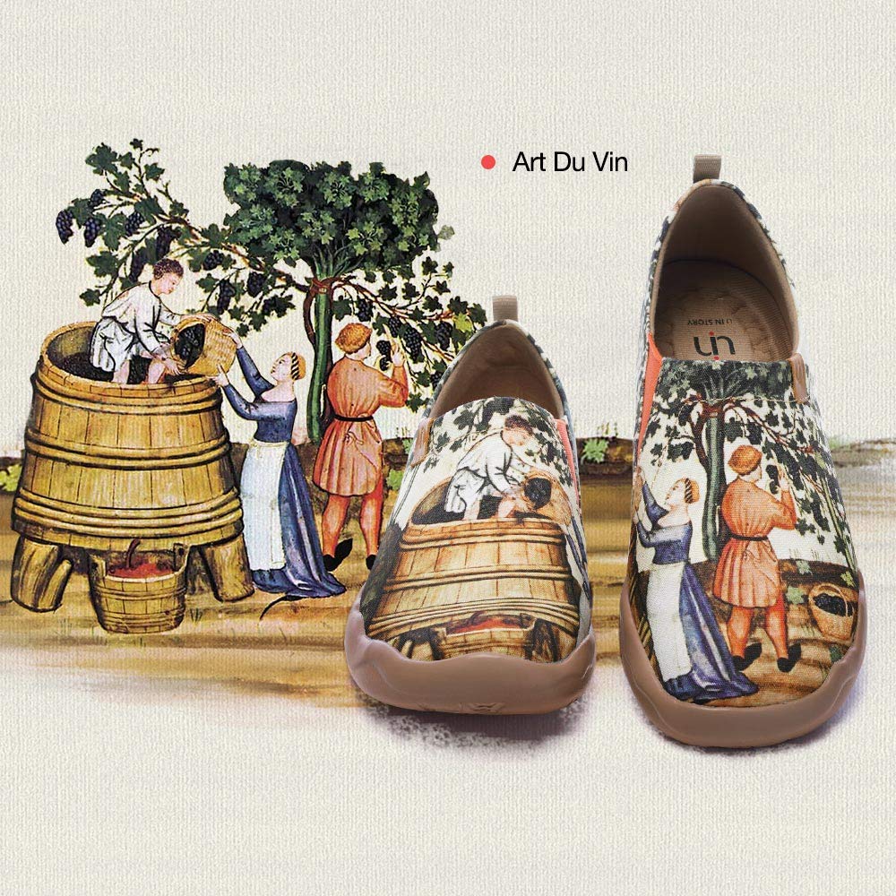 UIN Women's Art Travel Slip-On Loafers - Lightweight Breathable Casual Shoes for Walking, Work & Travel - Comfortable Flats for Women with Unique Artistic Design