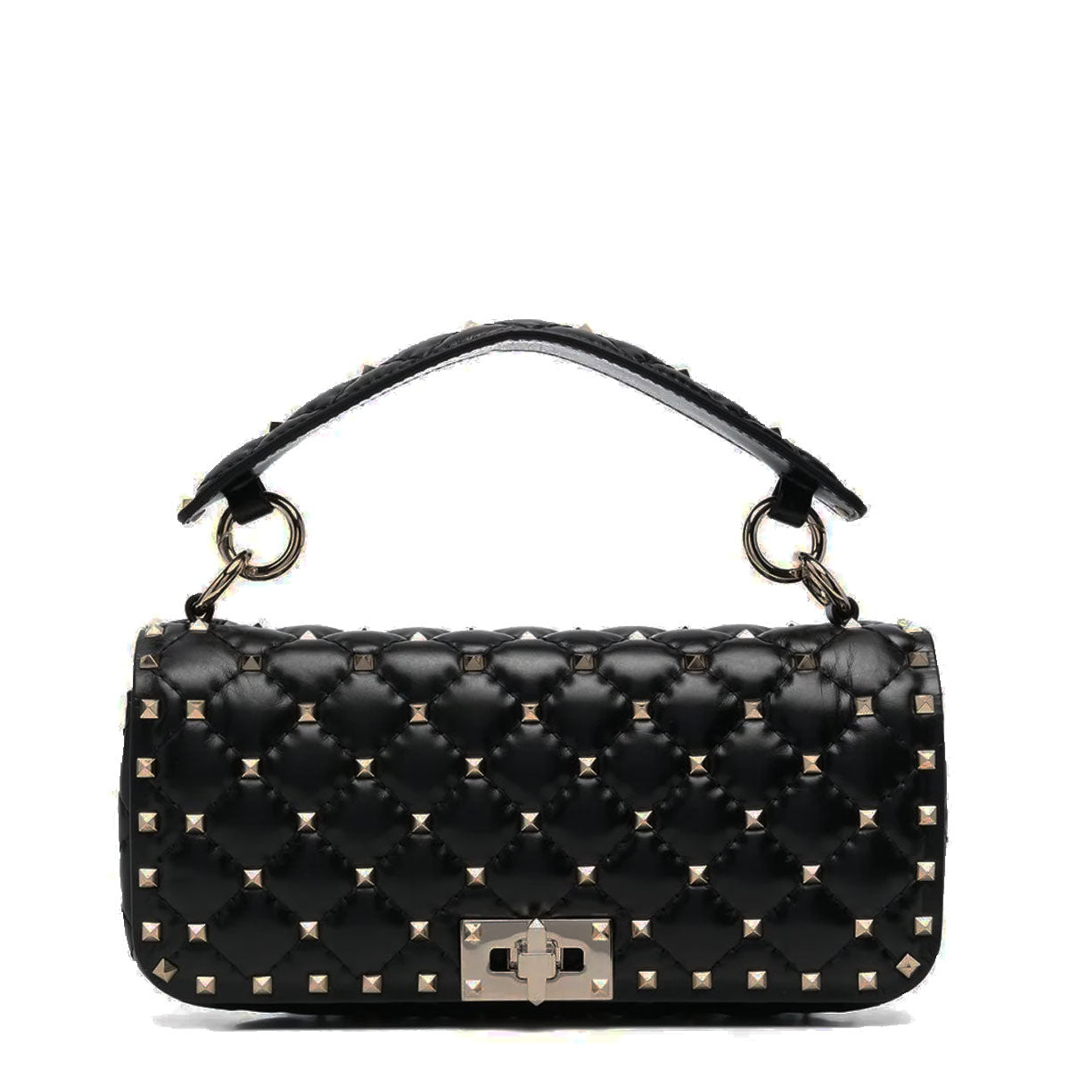 Stylish Black Spike Baguette Bag - Trendy Shoulder Purse for Women | Perfect for Parties, Night Out & Everyday Use