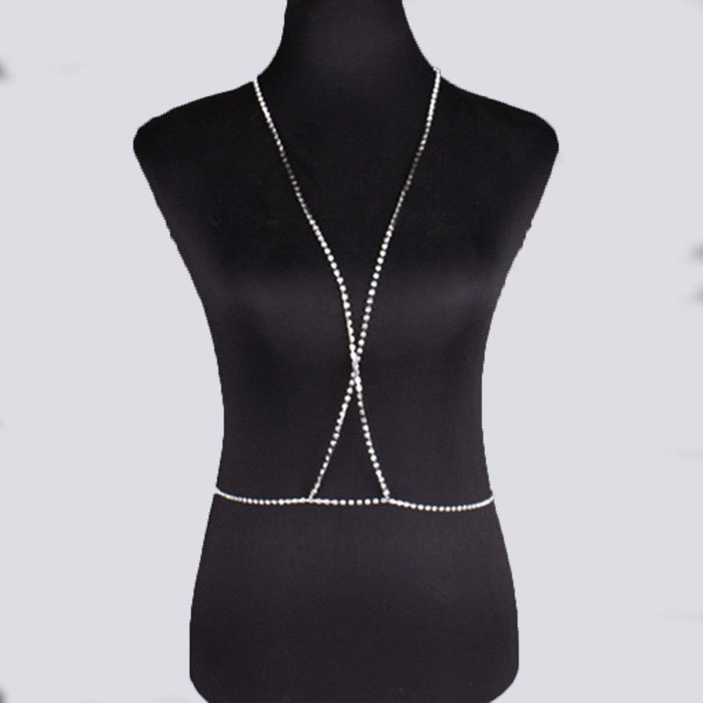 Gold & Silver Rhinestone Bra Chain - Sparkling Crystal Body Jewelry for Women & Girls | Nightclub, Bikini, Festival Fashion Accessory