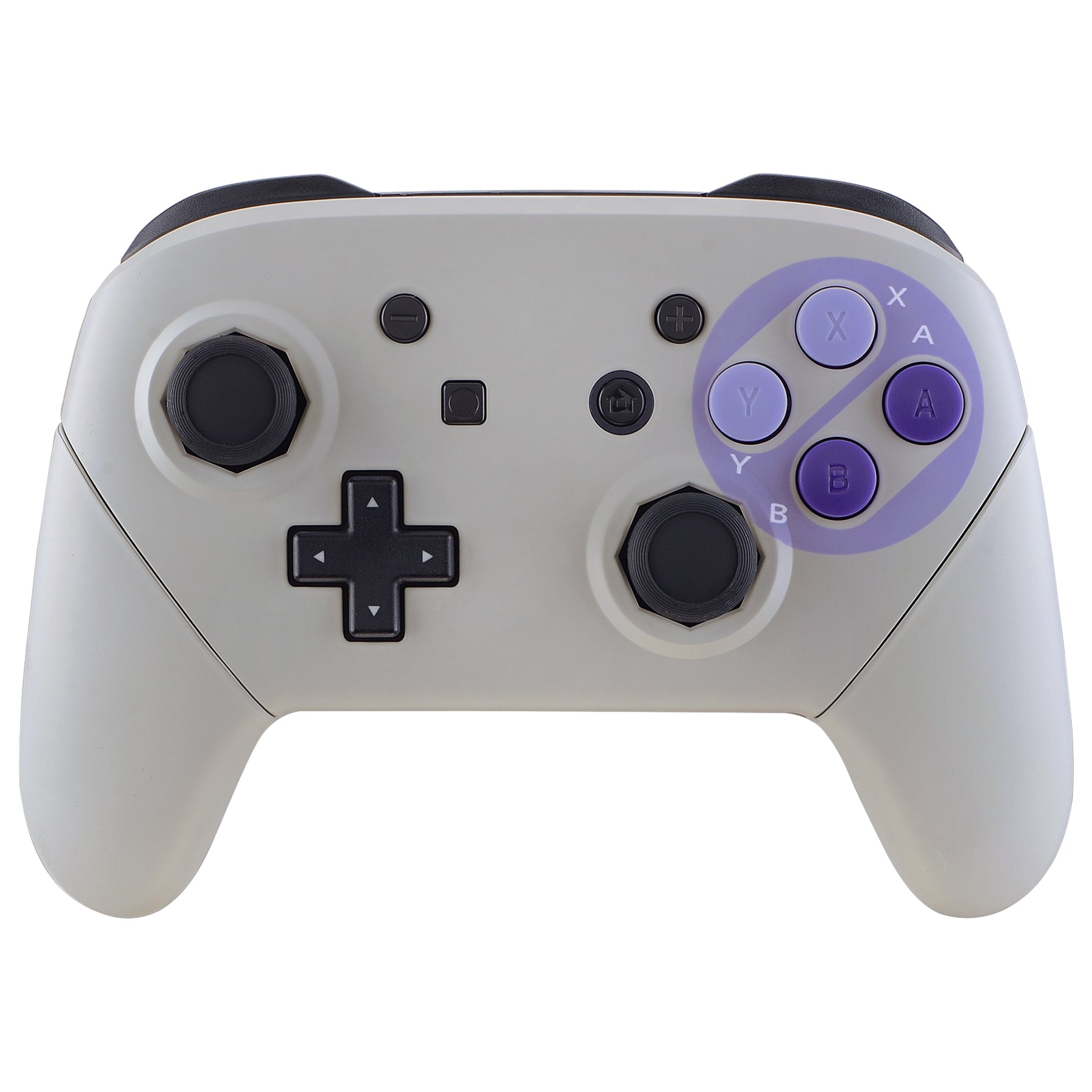 eXtremeRate Octagonal Gated Sticks Replacement Shell Set with Purple D-Pad & Buttons for Nintendo Switch Pro - SNES Style Design | Perfect for Gaming Enthusiasts & Retro Console Lovers