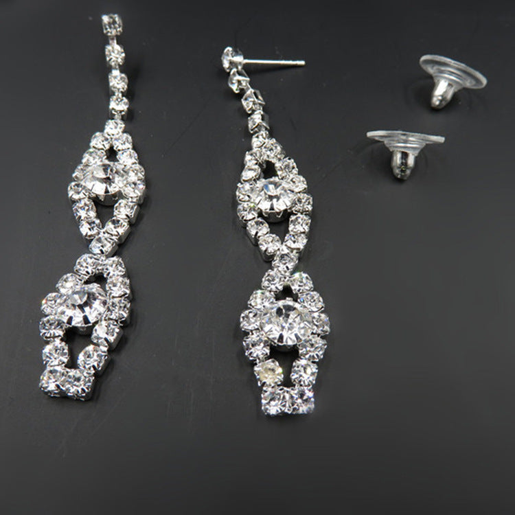 2-Piece Elegant Jewelry Set for Brides - Fashionable Electroplated Alloy Wedding Jewelry - Factory Direct - Perfect for Weddings, Prom & Special Occasions