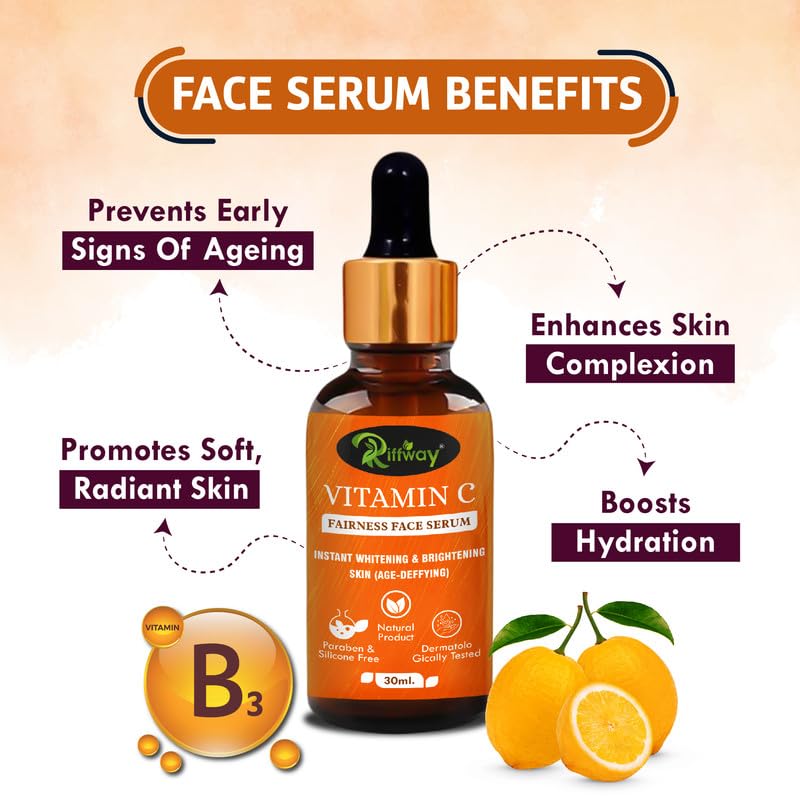 Vitamin C Brightening Face Serum for Glowing Skin - High Potency Vitamin C Serum for Men & Women - 30ml - Perfect for Daily Skincare Routine & Nighttime Skin Repair