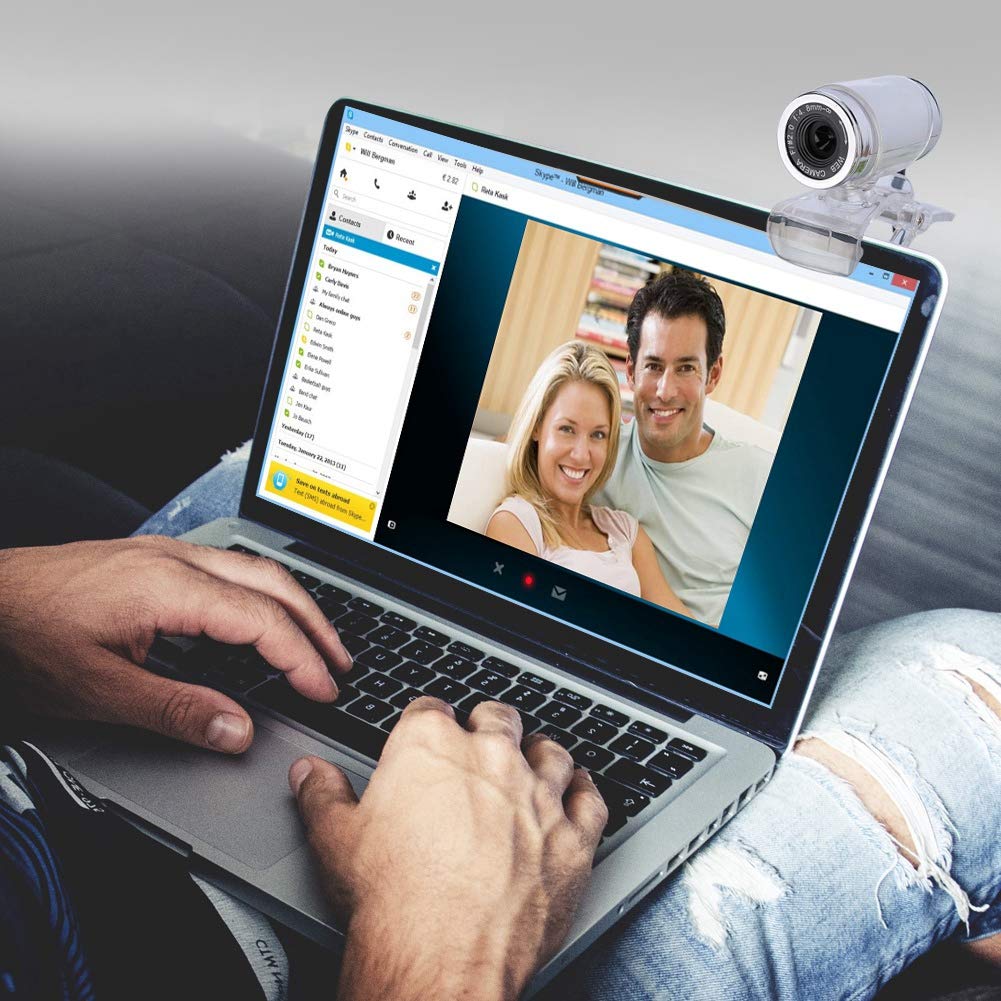 Ciciglow 12MP HD Webcam with Microphone - 360 Degree Rotating USB Clip-on Web Camera for Laptop & Desktop (Red/Silver) - Perfect for Video Conferencing, Online Classes & Live Streaming