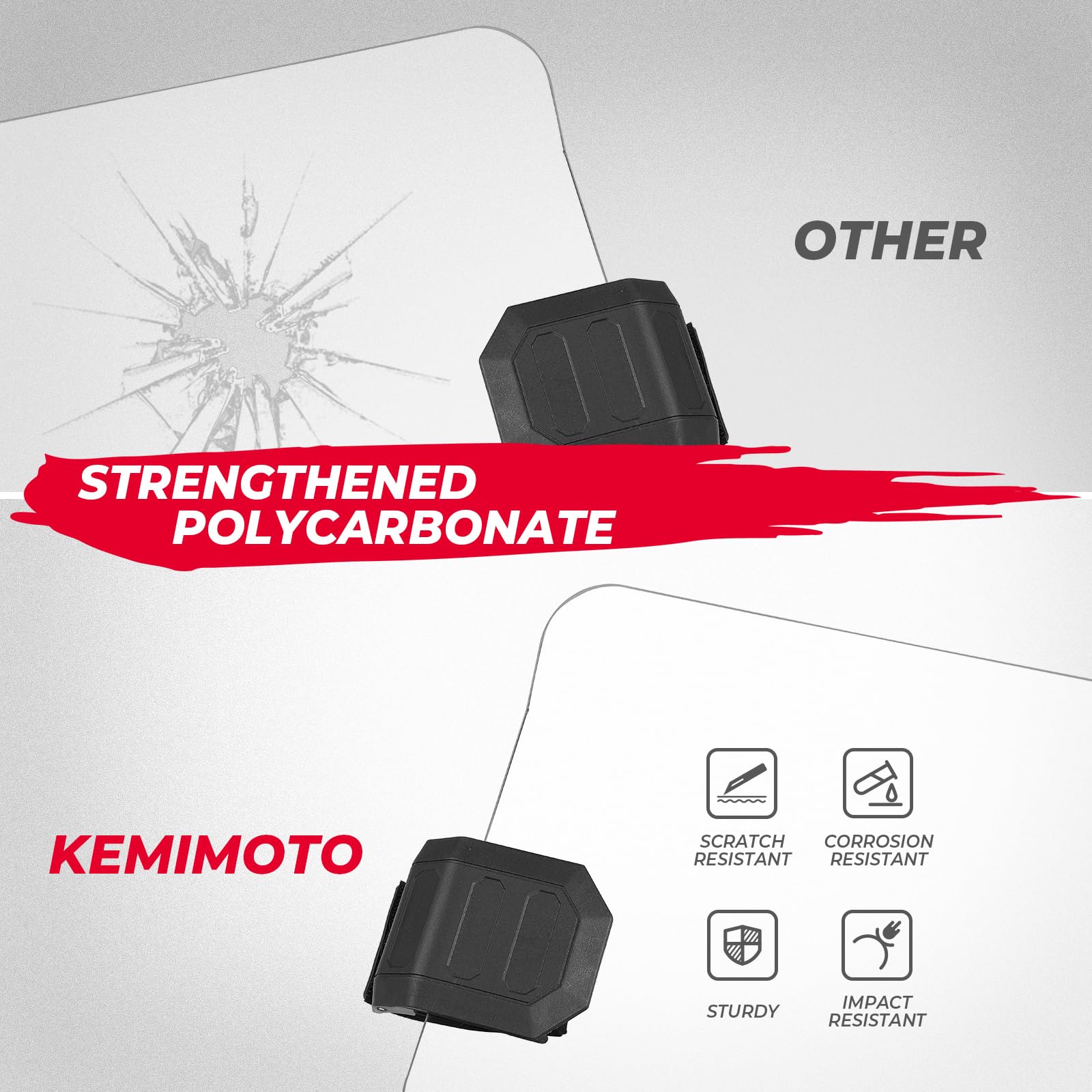 Kemimoto X3 Half Windshield for Can Am Maverick X3 XRS XDS Turbo R Max (2017-2025) - Clear Polycarbonate Front Windshield | Durable Off-Road Protection for UTV & Side-by-Side Adventures