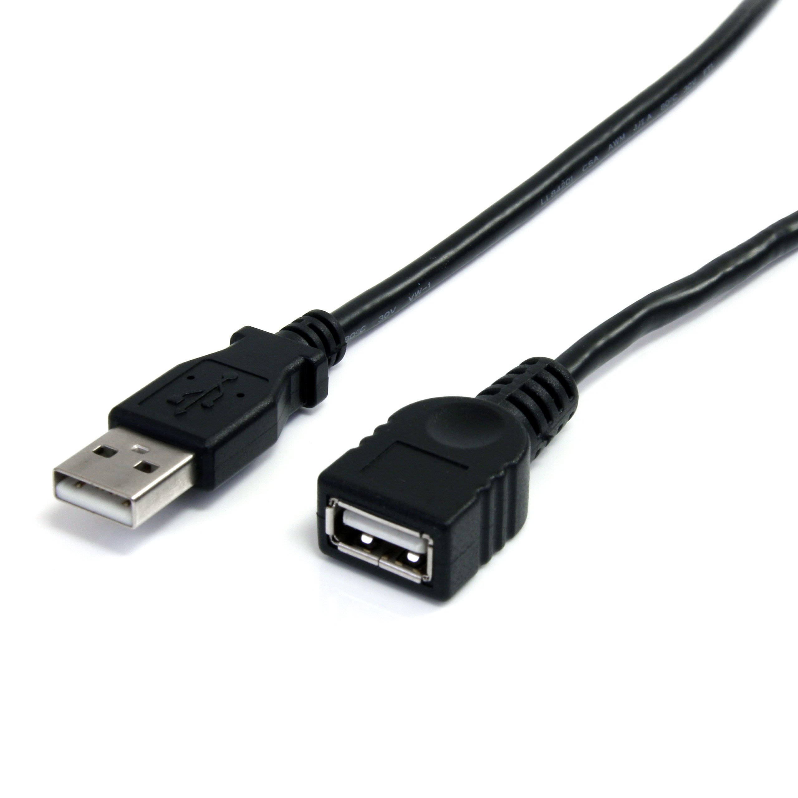StarTech.com 10ft USB 2.0 Extension Cable A Male to A Female - High Speed Data Transfer & Charging Cable - Black (USBEXTAA10BK) - Perfect for Extending Computer, Printer & Peripheral Connections