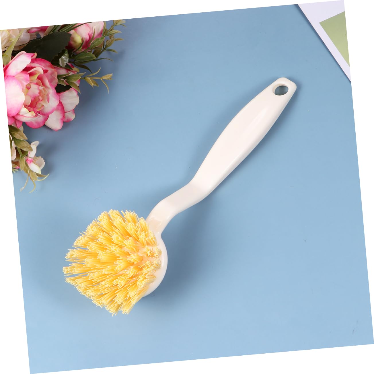 Cabilock 1-Piece Resin Dish Brush with Handle - Heavy Duty Pot Scrubber, Sponge & Kitchen Cleaning Brush for Washing Pans, Pots & Utensils - Perfect for Dishwashing, Sink Cleaning & Household Chores