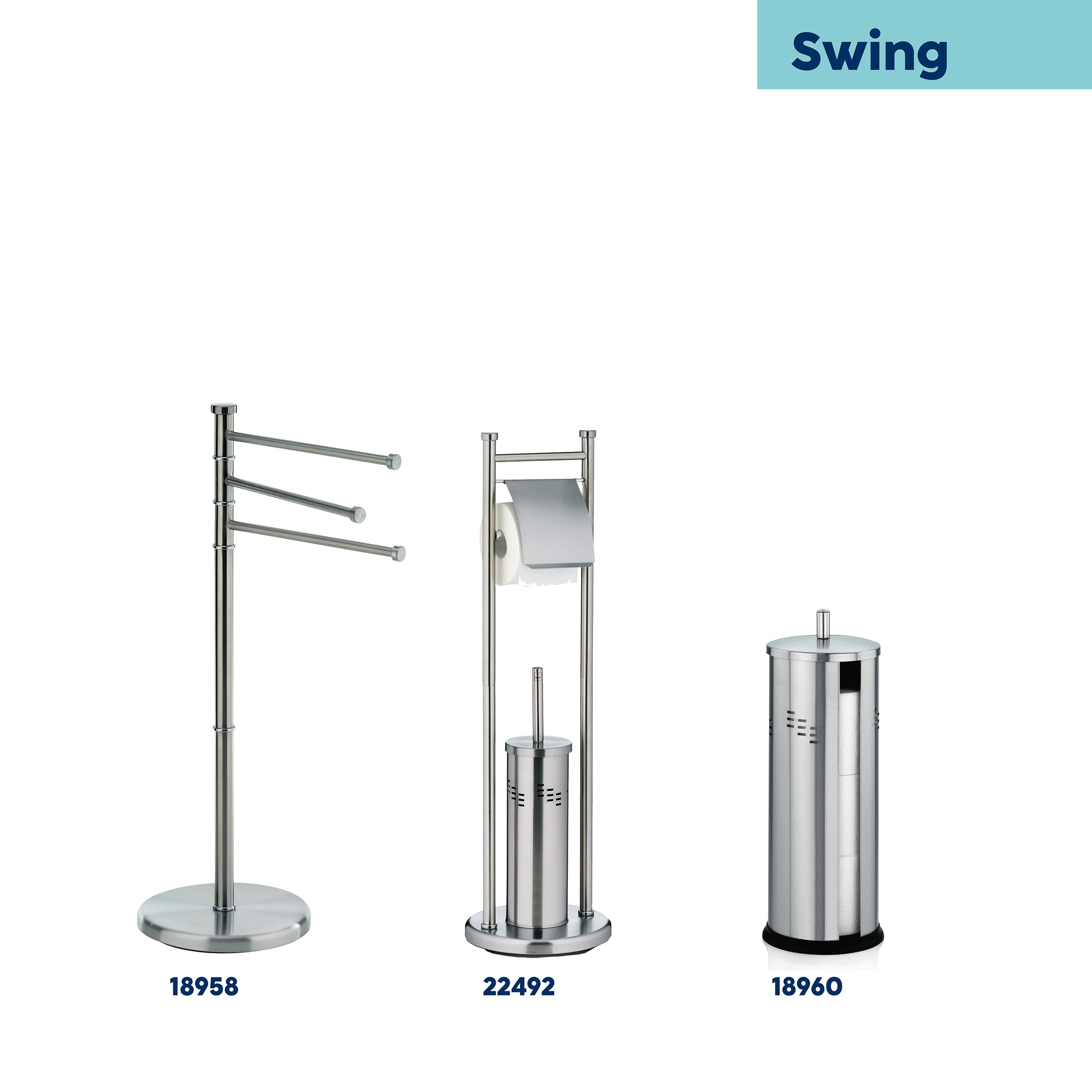 Kela Swing Towel Holder 18958 - Rust-Resistant Bathroom Organizer for Hand Towels & Washcloths | Perfect for Kitchen, Bathroom & Spa Decor