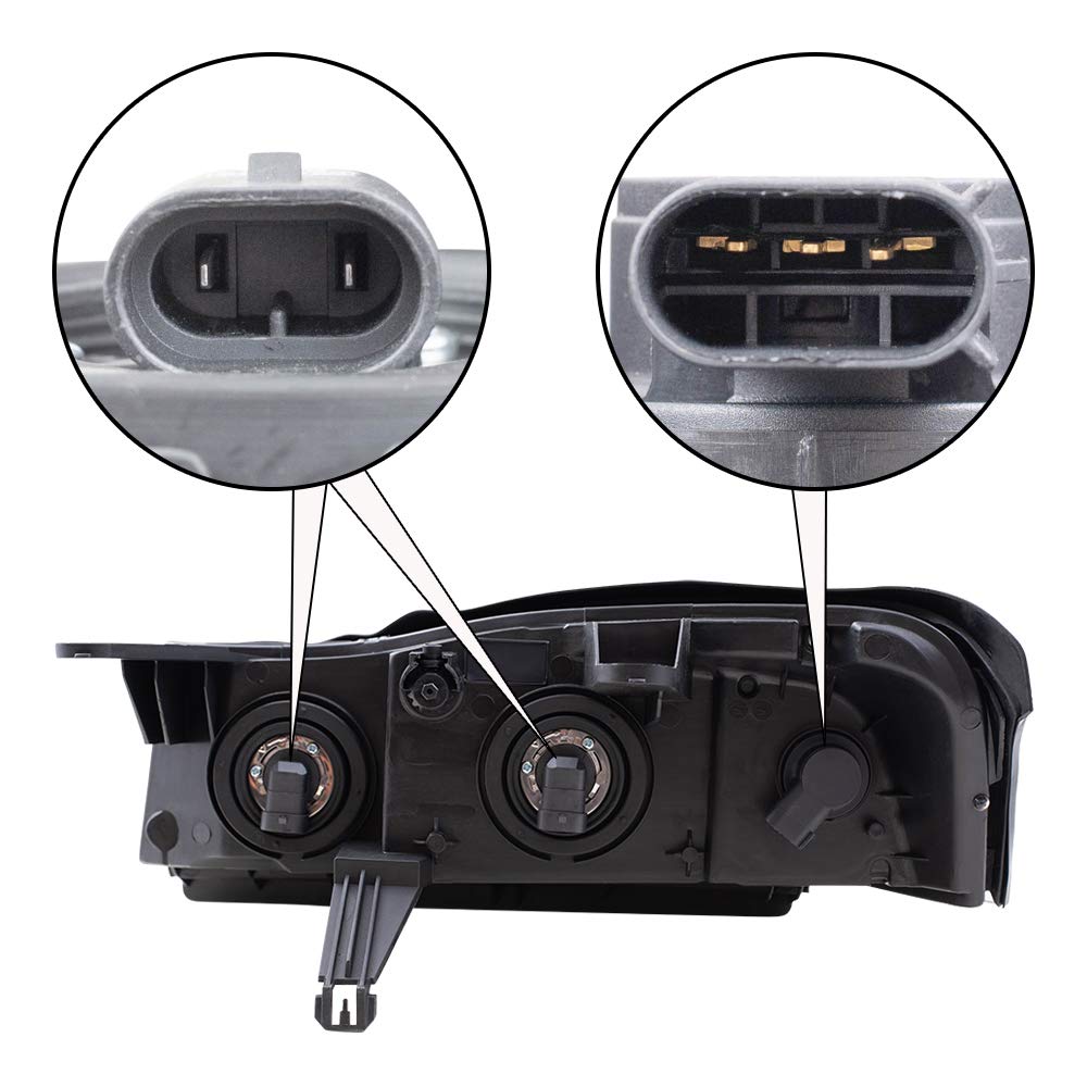 Brock Replacement Headlight Assembly Set - Driver & Passenger Side Compatible with 2006-2007 Saturn Vue (Part #15877671 & 15877672) | Perfect for Night Driving & Vehicle Restoration Projects
