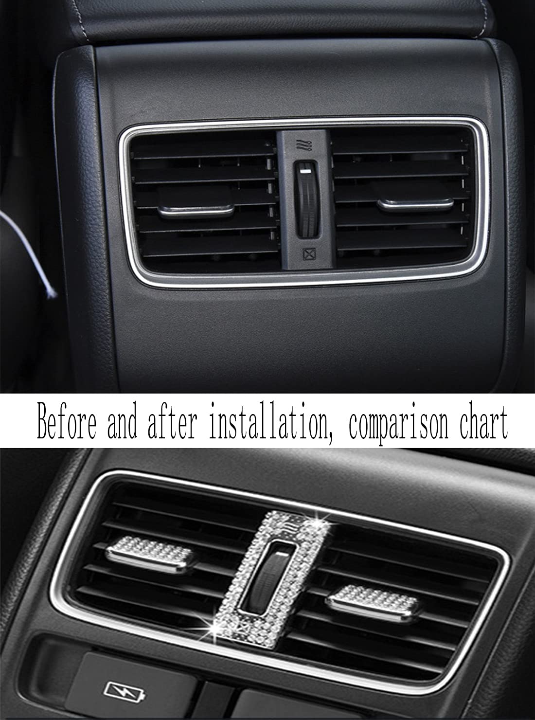 Sparkling Rhinestone Gear Shift Knob Cover & Exhaust Port Switch Pull Sheet for 2018-2021 Honda Accord 10th Gen - Stylish Car Interior Accessories for Women, Gift Ideas & Night Driving Enhancement