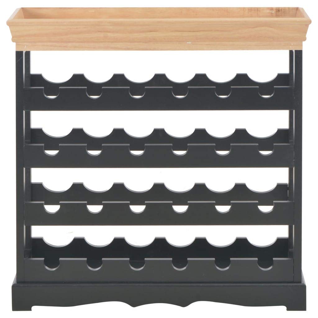 FAMIROSA 24 Bottle Wine Rack - Freestanding Wine Holder with Display Shelves & Top Tray - 27.6
