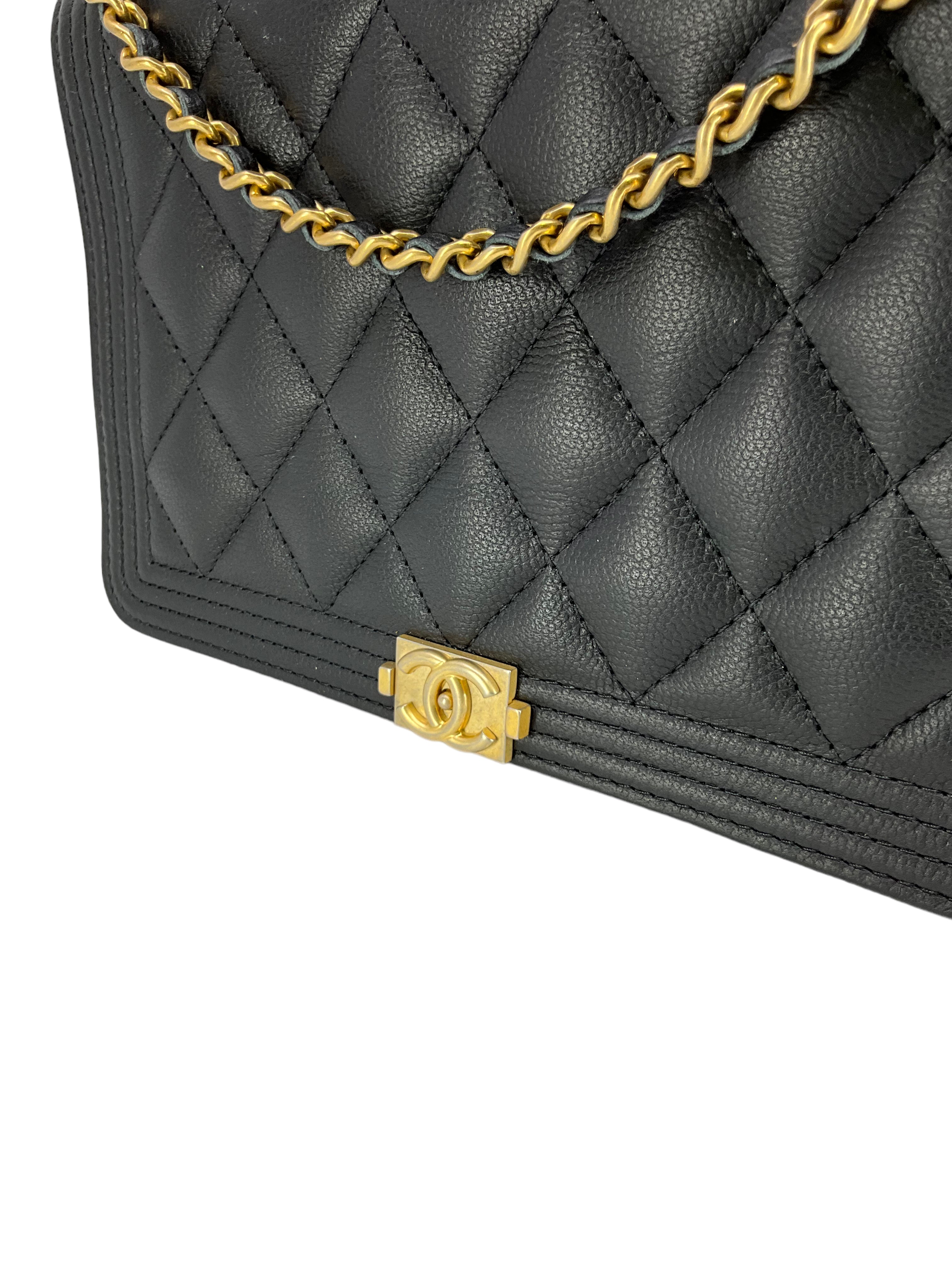 CHANEL Caviar Quilted Boy Wallet On Chain WOC Bag - Luxury Crossbody Bag for Women | Perfect for Evening Events, Date Nights & Travel Accessories