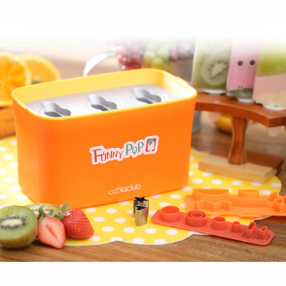 Funny Pop Triple Ice Bar Maker - Ice Cream Mold for Kids - Perfect for Summer Treats, Birthday Parties & Family Fun