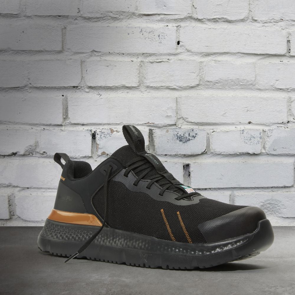 Timberland PRO Setra Men's Composite Toe Athletic Work Shoes - Lightweight Safety Shoes for Construction & Industrial Work - Black/Gold TB0A5PRE001 | Perfect for Warehouse, Factory & Outdoor Labor Jobs