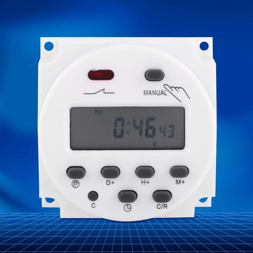 Programmable Digital Timer Switch with LCD Display - 17 On/Off Settings, 110V, Microcomputer Control for Home, Office & DIY Projects - Perfect for Lights, Appliances & Energy Saving