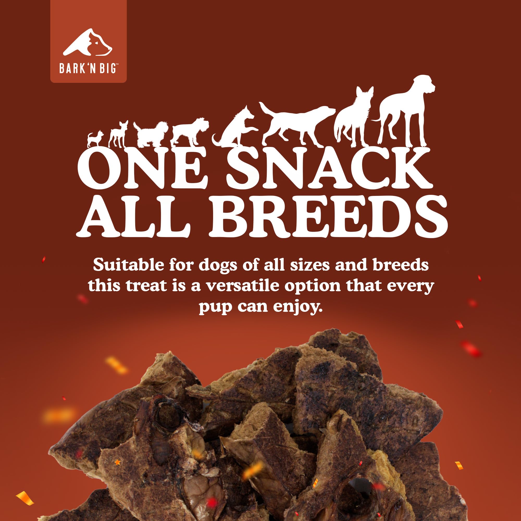BARK'N BIG Bison Lung Dog Treats - Single Ingredient, High Protein, Low Fat, USA Made & Sourced - Dehydrated Bison Snacks for Sensitive Stomachs - 5 oz - Perfect for Training, Rewards & Digestive Health