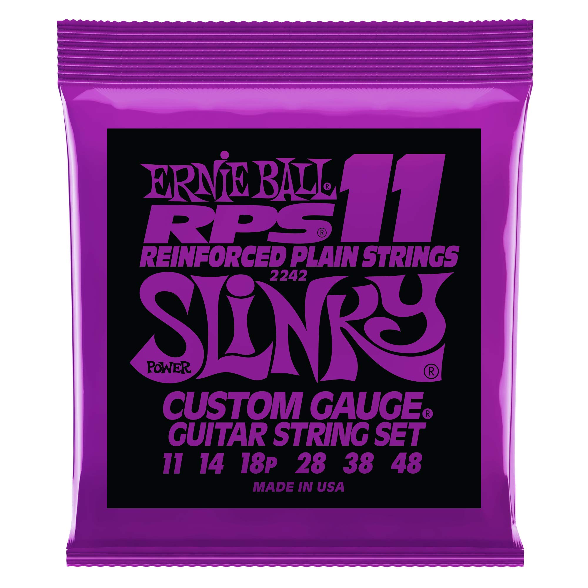 Ernie Ball RPS Power Slinky Electric Guitar Strings - Custom Gauge 11-48 (Pack of 12) - P02242 - Perfect for Rock, Metal & Heavy Playing Styles