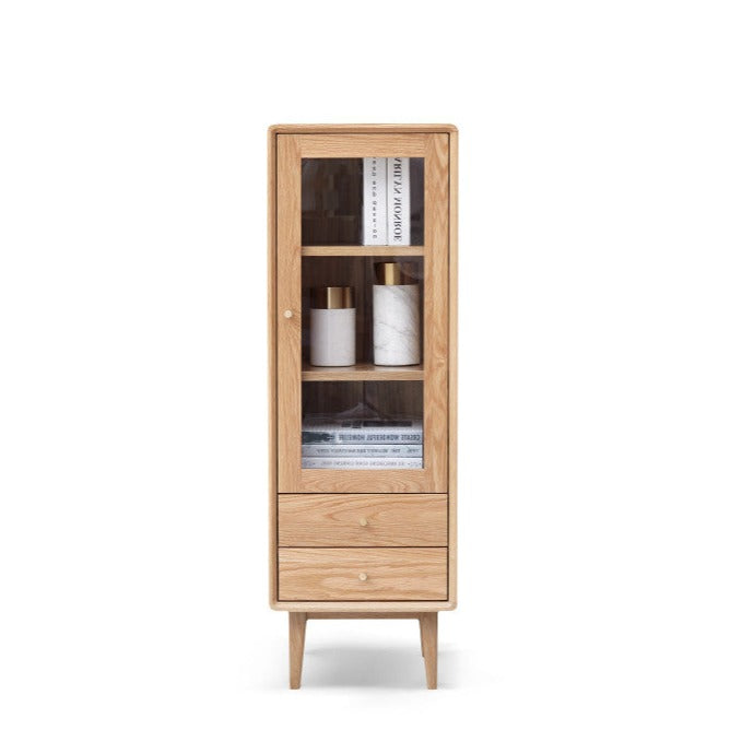 Solid Oak Wood Side Cabinet - Rustic Storage Cabinet for Living Room, Bedroom, or Entryway - Perfect for Organizing Books, Decor & Essentials