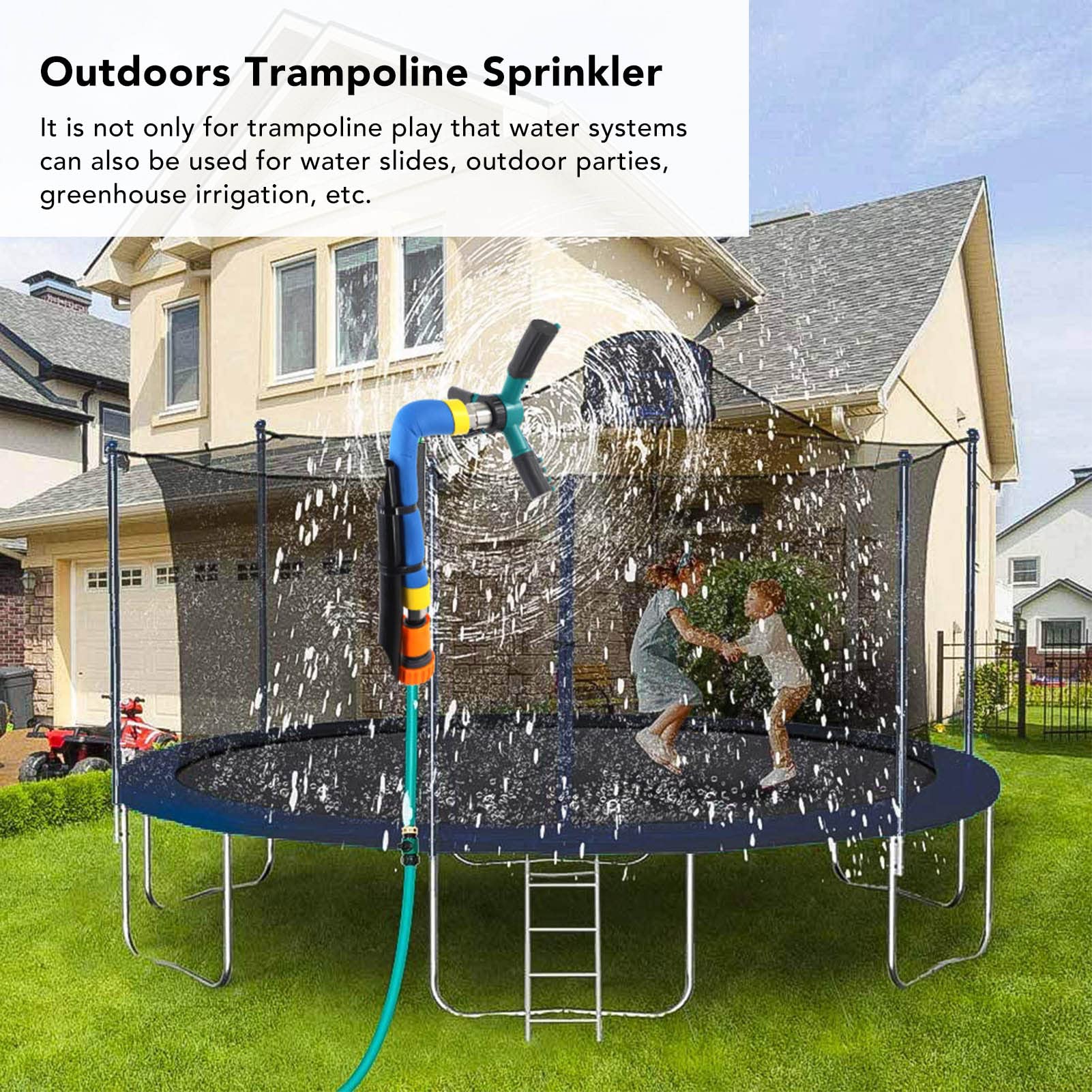 Best Trampoline Sprinkler for Kids - Automatic Rotating Water Spray Toy with Whirling Nozzle for Outdoor Summer Fun, Gardening & Backyard Games (Large Size) | Perfect for Pool Parties, Backyard Play & Cooling Off in Hot Weather