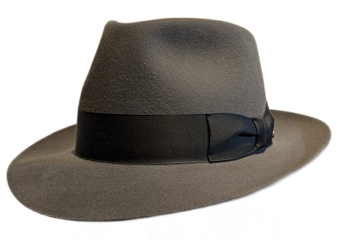 Premium Antelope Fur Felt Trilby Hat by Fernandez & Roche - Classic Fawn Color for Men's Fashion, Outdoor Events & Vintage Style