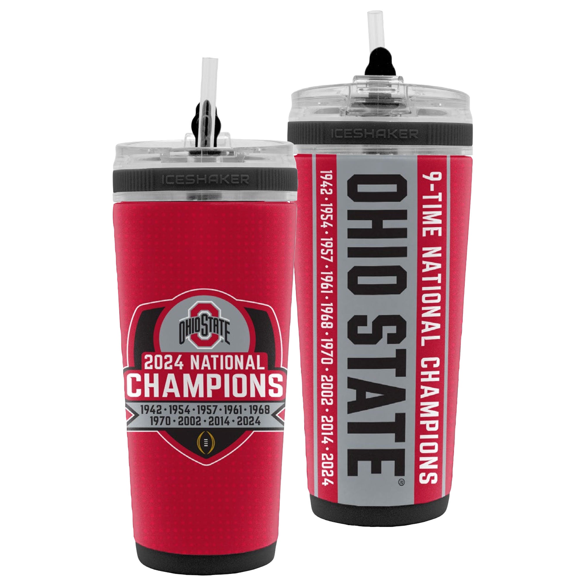 Official Ohio State 2024 National Champions 4D Flex Bottle - Insulated Water Bottle for Sports, Gym & Outdoor Activities - BPA Free Leak Proof Drinkware for Fans & Alumni