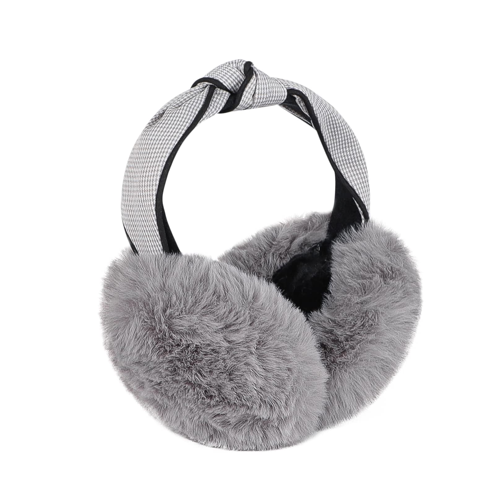 **Women's Fluffy Faux Fur Earmuffs – Winter Warm Ear Warmer, Soft Plush Adjustable & Foldable Headband for Cold Weather – Perfect for Skiing, Snowboarding & Outdoor Activities**