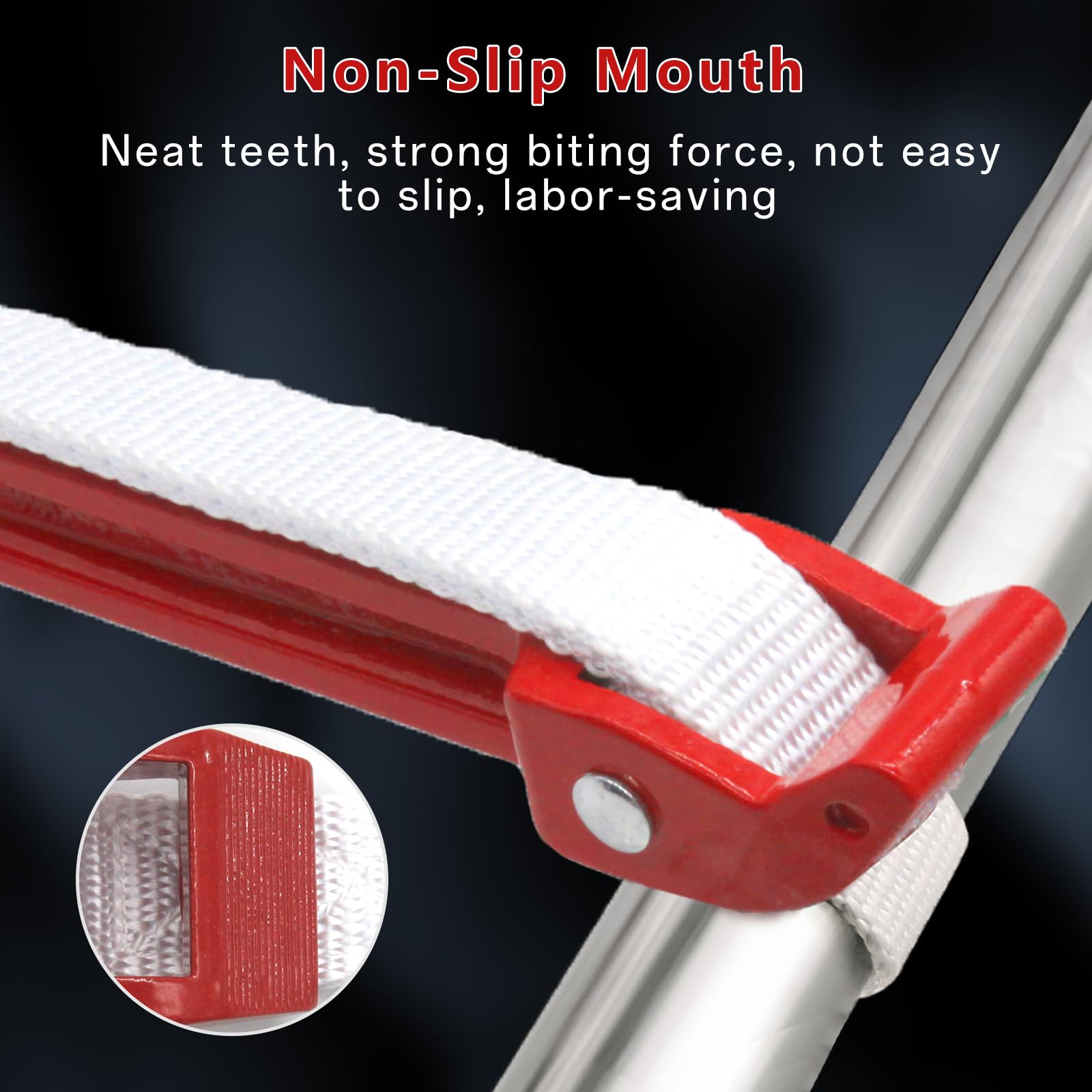 12 Inch Adjustable Nylon Strap Wrench for Plumbing, Oil Filter, Fuel Filter & Water Filter - Heavy Duty Double Layered Design (Red, 1 Pack) - Perfect for Automotive Repairs, Home Plumbing & DIY Projects