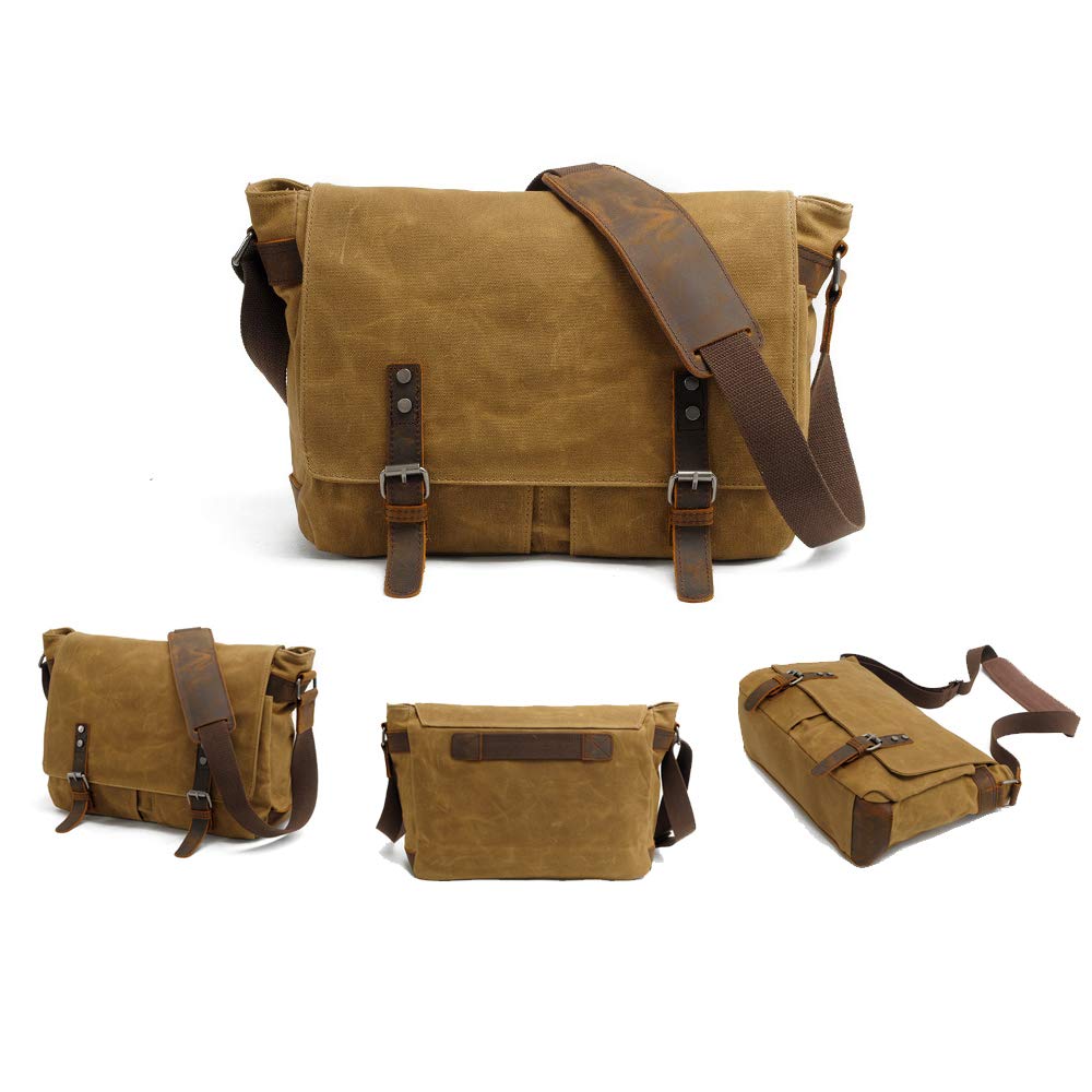 Durable Oil Wax Canvas Camera Backpack for SLR & Outdoor Use