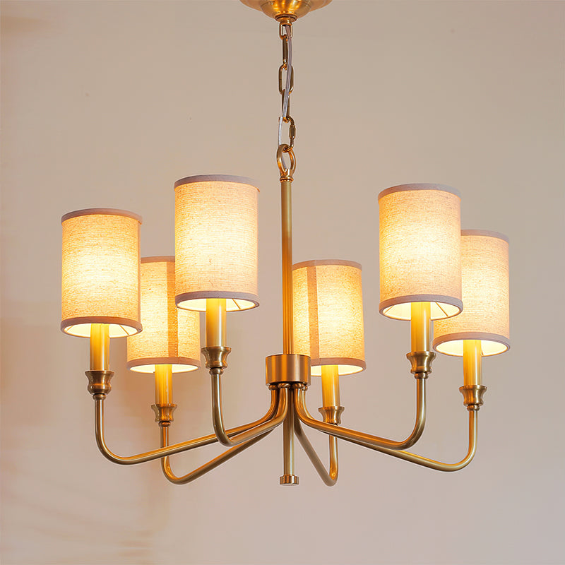 Modern Cylinder Fabric Chandelier - Elegant Ceiling Light Fixture for Living Room, Bedroom & Dining Room - Perfect for Home Decor & Interior Design