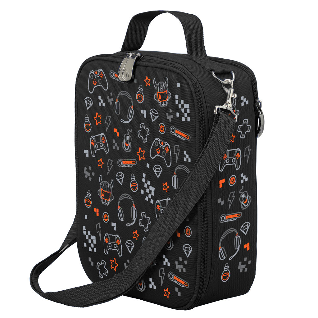 Large Insulated Gamer Lunch Bag for Boys - Perfect for School, Work & Gaming Events