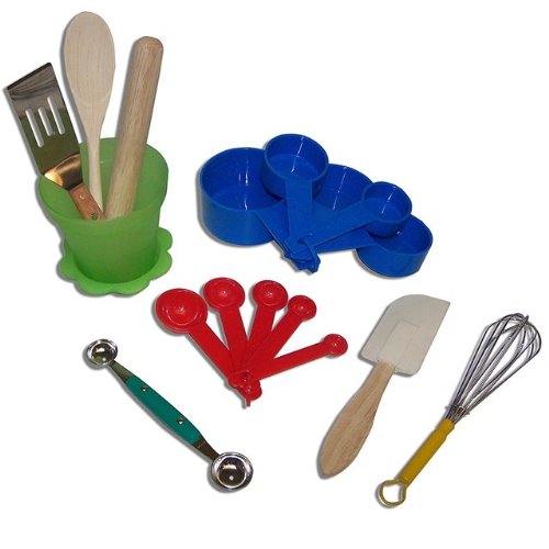 The Little Cook Tool Kit with Herb Pot - Kids Cooking Set for Pretend Play & Learning - Perfect for Home, Classroom & Outdoor Activities