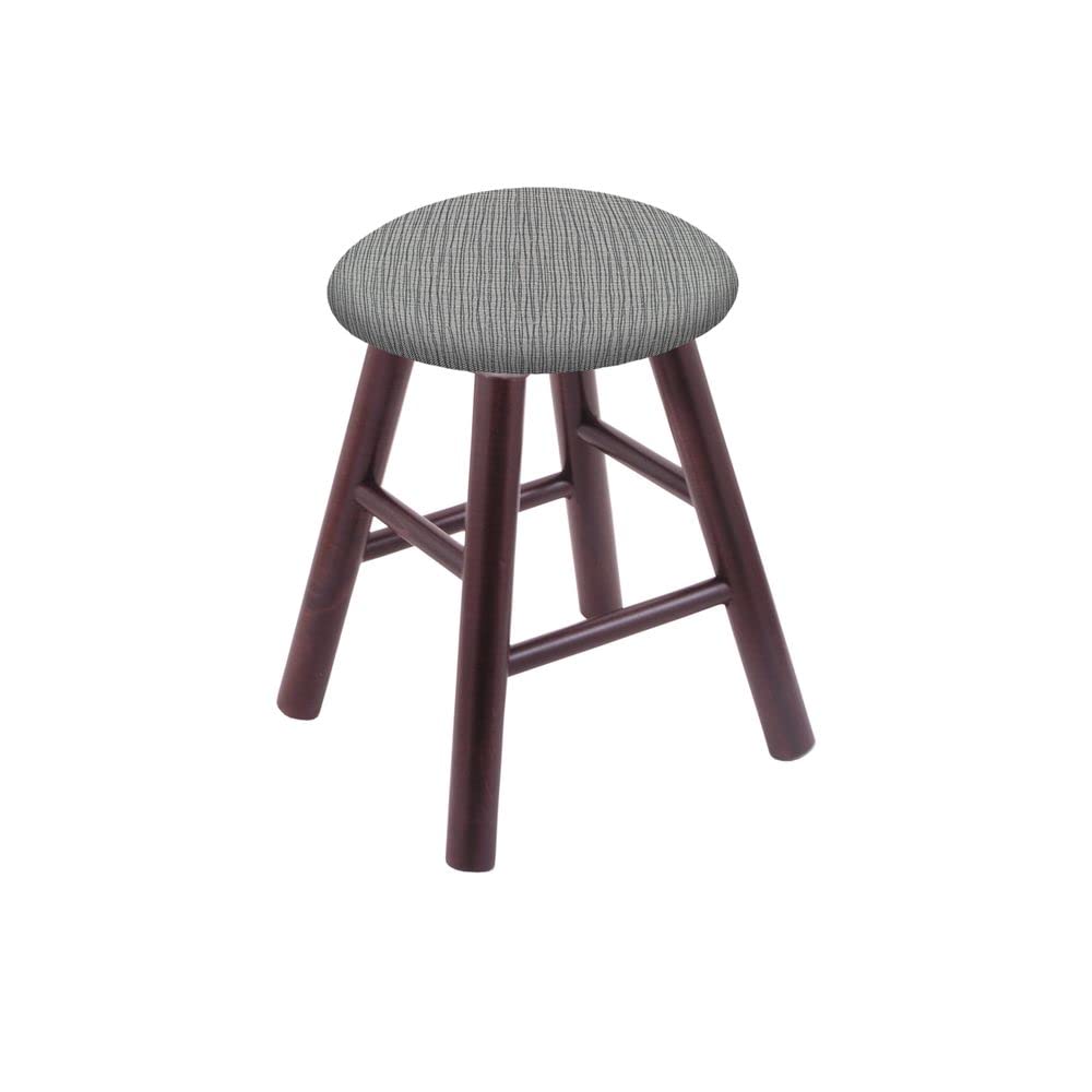 Dark Cherry Maple Vanity Stool with Graph Alpine Seat - Elegant Makeup Stool for Bedroom, Dressing Room & Boudoir