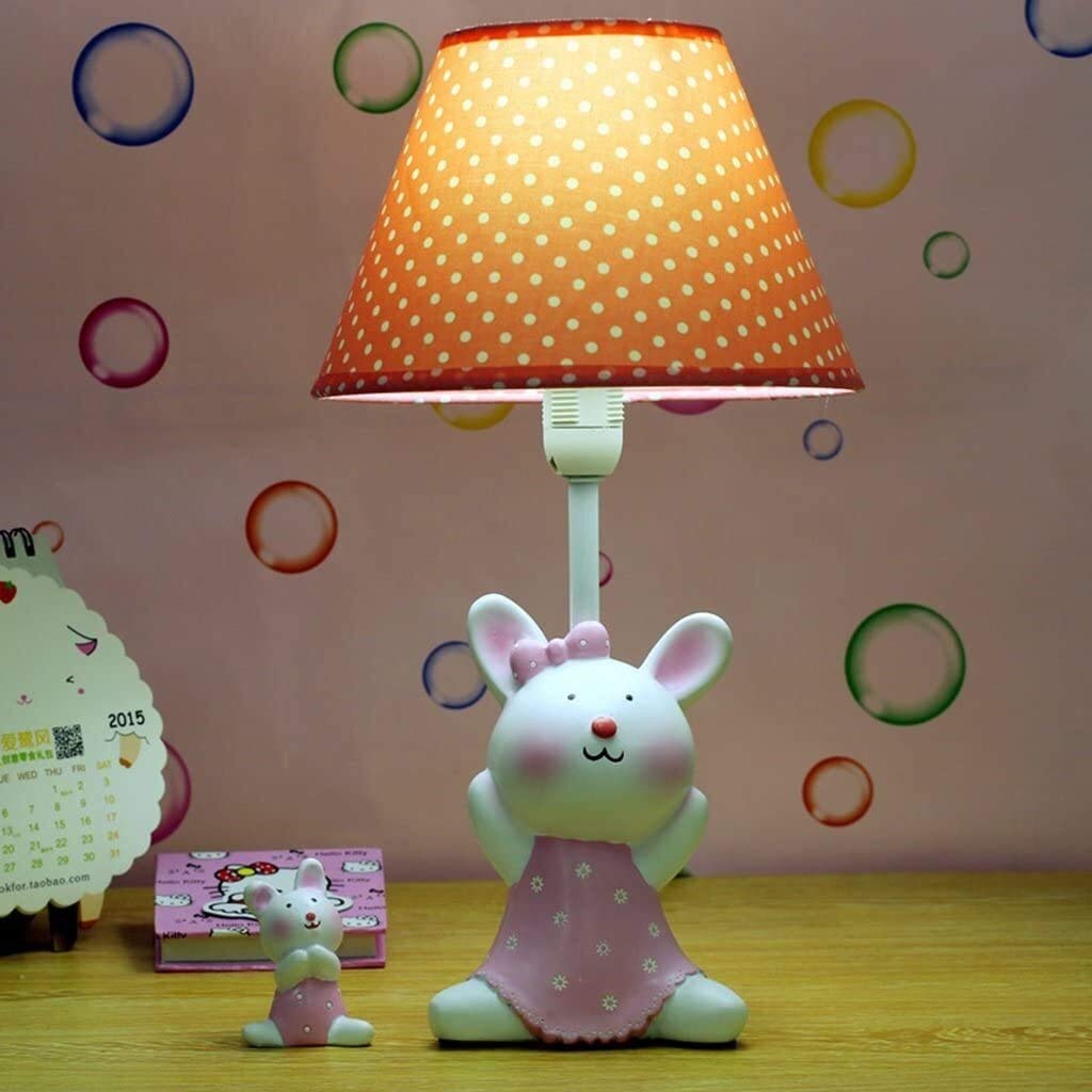 Cartoon Pink LED Desk Lamp for Kids - Adjustable Warm Light Eye Protection Bedside Lamp for Bedroom, Study & Reading | Cute Night Light for Children's Room, Nursery & Dorm