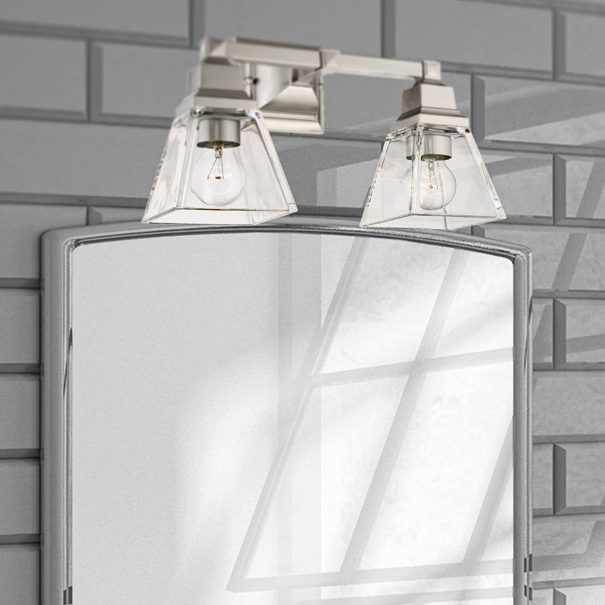 Livex Lighting 17172-02 2-Light Polished Brass Bathroom Vanity Light Fixture - Perfect for Modern Bathroom, Powder Room & Dressing Area Lighting