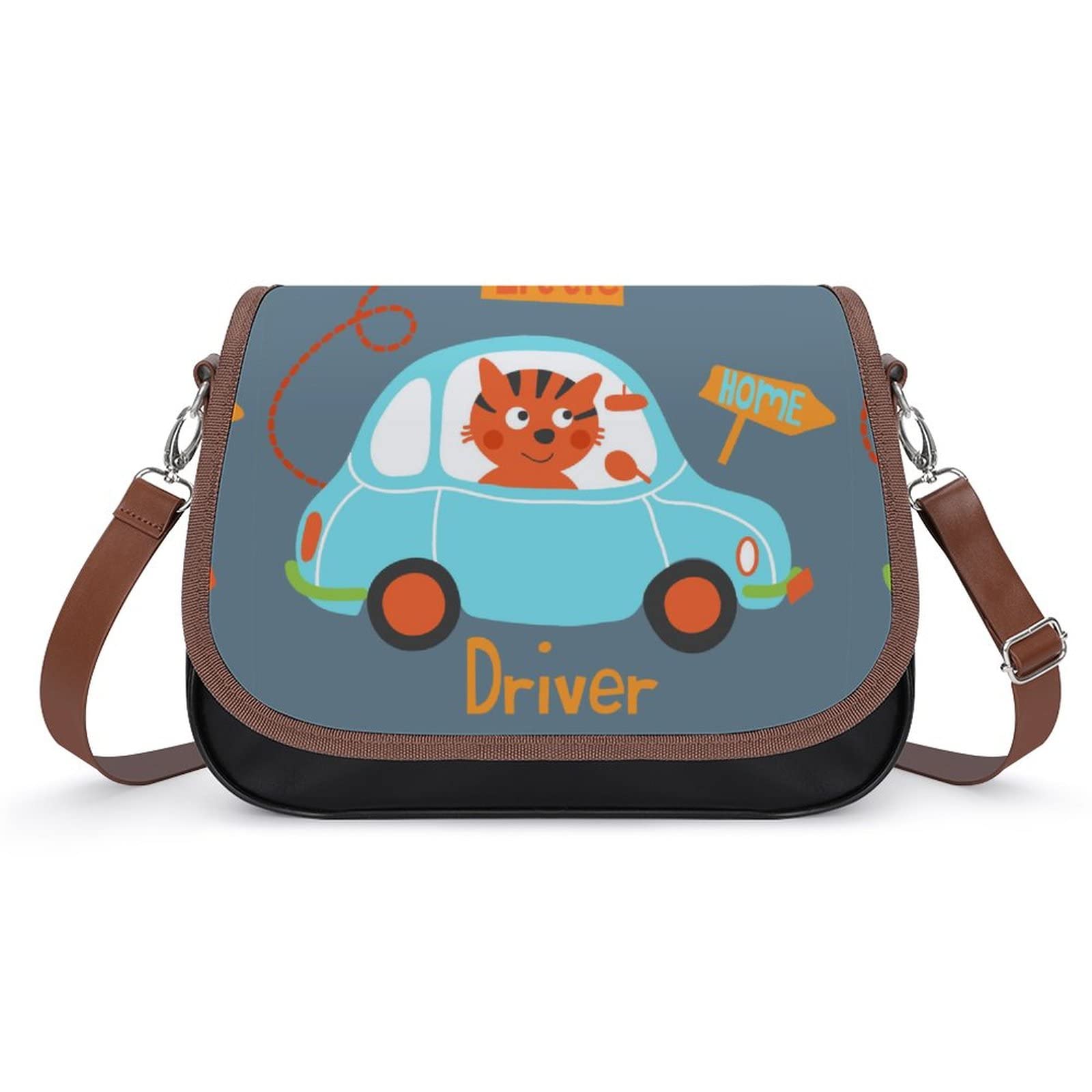 Stylish Medium Crossbody Bags for Women - Printed Shoulder Messenger Purse with Cat Cartoon Design | Fashion Satchel for Daily Use, Travel, Work & Shopping