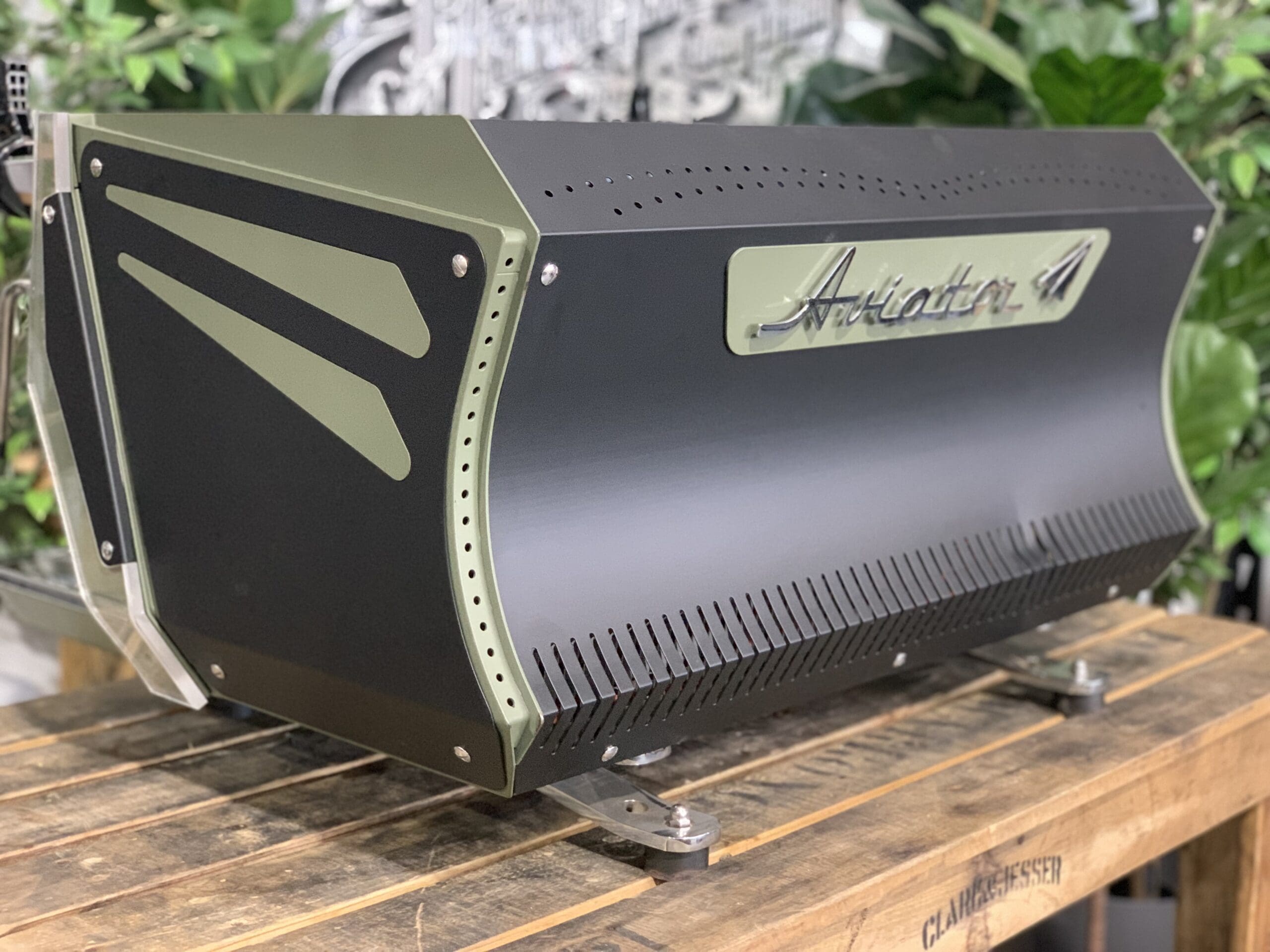 BFC Aviator 2 Group Dark Green & Black Commercial Espresso Machine - Perfect for Cafes, Restaurants, and Coffee Shops