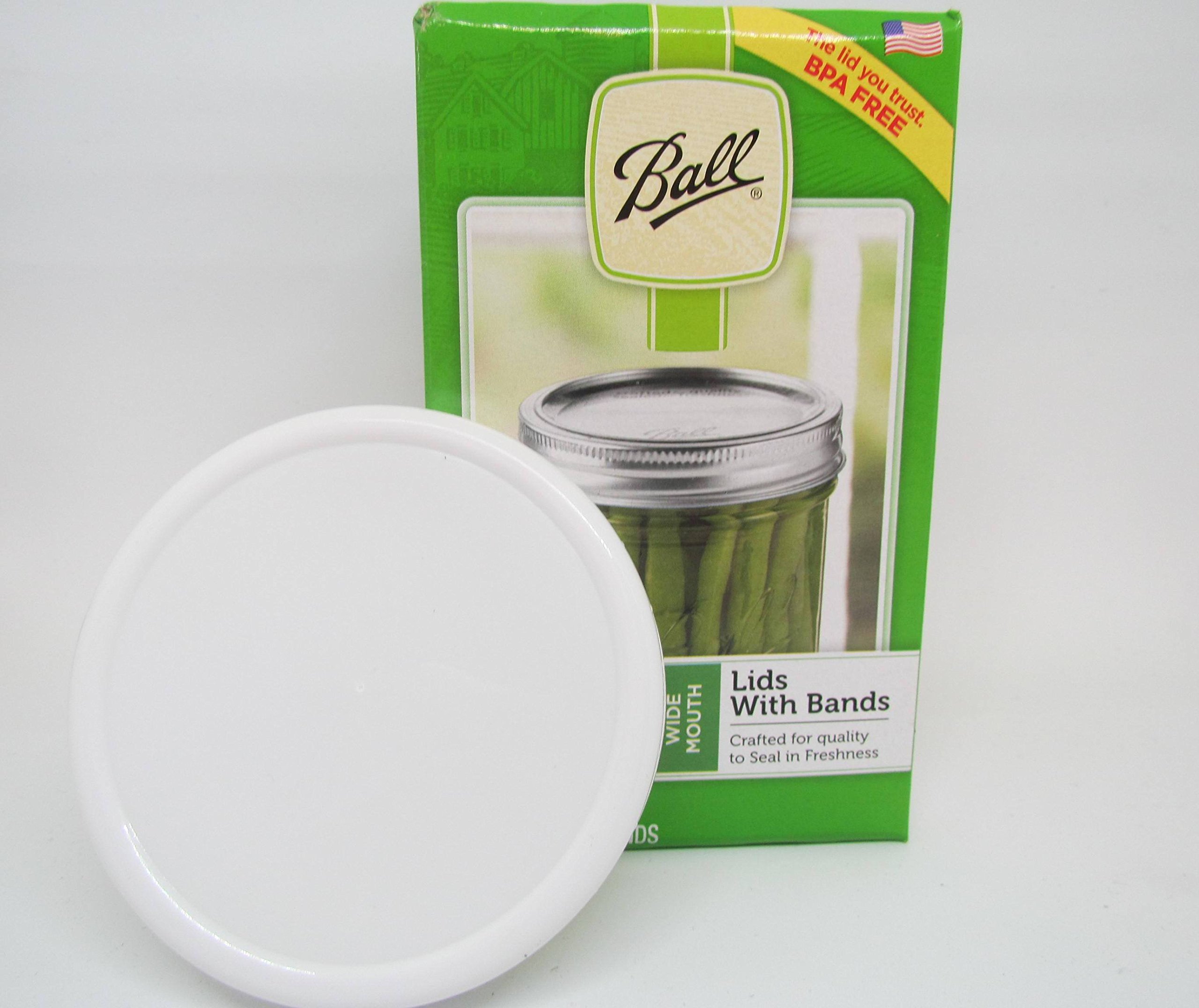 Ball Wide Mouth Mason Jars with Lids and Bands - 12 Pack (1 Dozen) + Bonus Plastic Storage Cap - Perfect for Canning, Food Storage & DIY Crafts