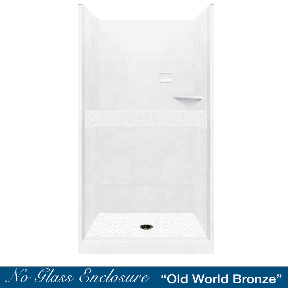 Alcove Natural Buff Sistine Stone & Pebble Stone Accent - DIY Shower Remodel Kit for Bathroom Renovation | Perfect for Spa-Like Shower Floors and Wall Decor