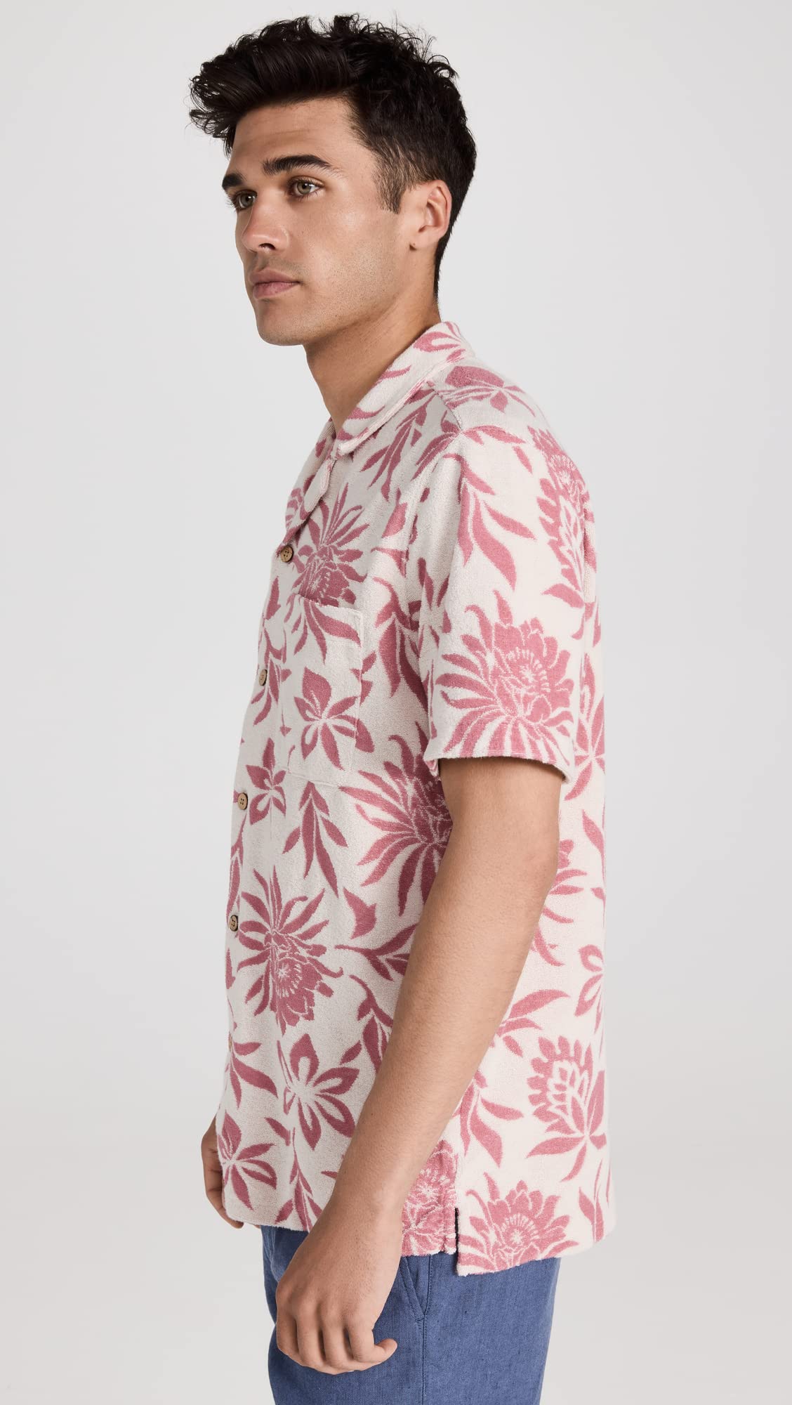 Faherty Men's Cabana Terry Shirt - Lightweight Breathable Beachwear for Summer Vacation & Poolside Relaxation