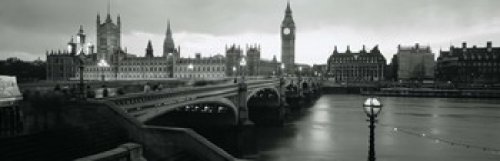 Westminster Bridge London England Poster Print - Houses of Parliament & Big Ben Scenic View - 36x12 Inches Wall Art for Home & Office Decor