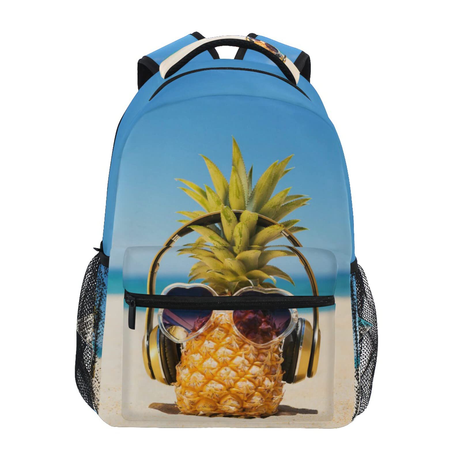 Stylish Pineapple Print School Backpack - Durable Laptop Bookbag for College, Travel, Hiking & Camping | Perfect for Students, Work & Outdoor Adventures