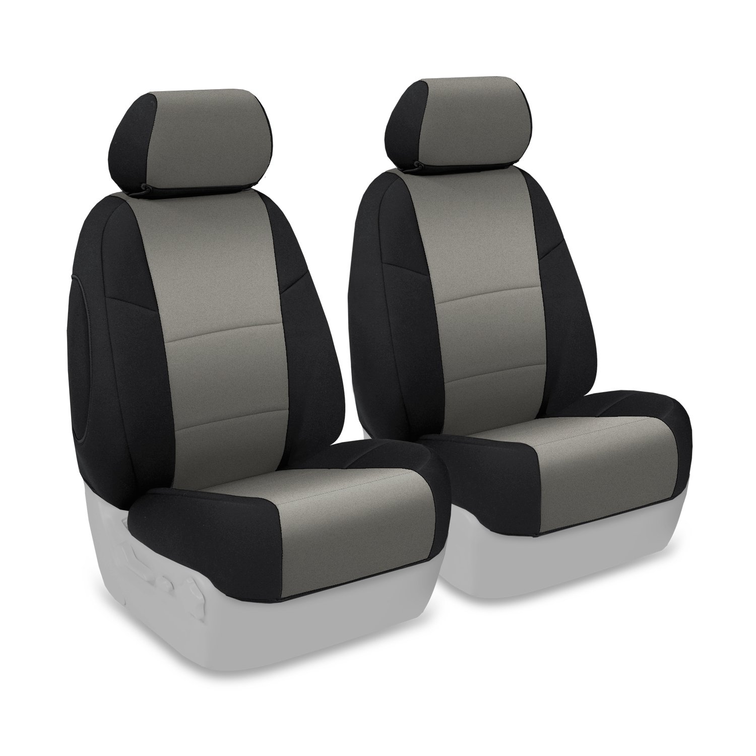 Coverking Custom Fit Neoprene 50/50 Bucket Seat Cover for Toyota Tacoma - Medium Gray with Black Sides | Durable Protection for Truck Seats | Perfect for Off-Roading, Work & Daily Commute