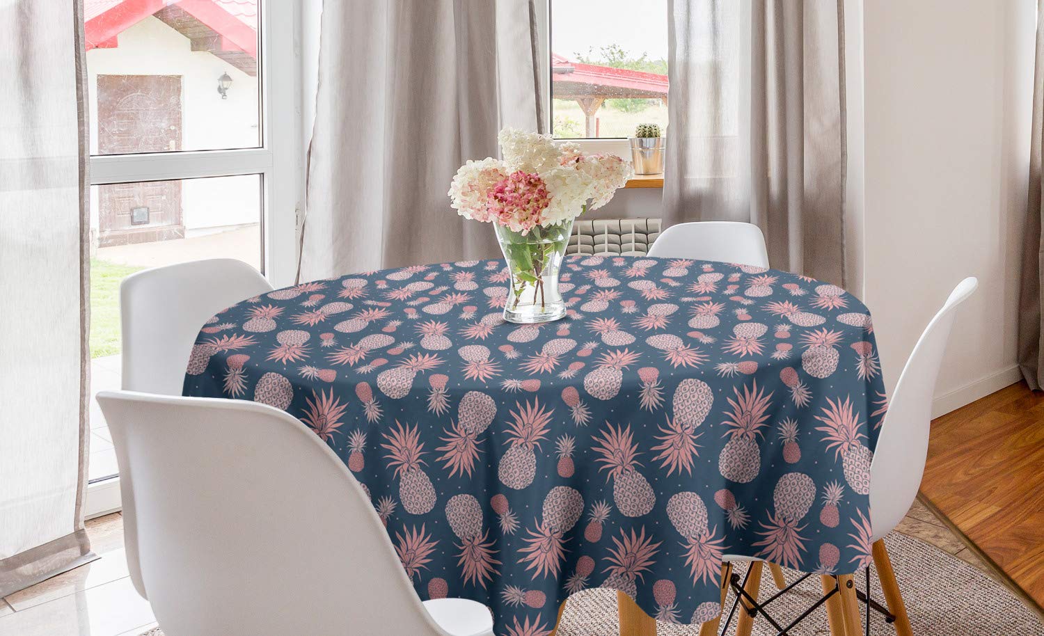 Ambesonne Tropical Round Tablecloth 60