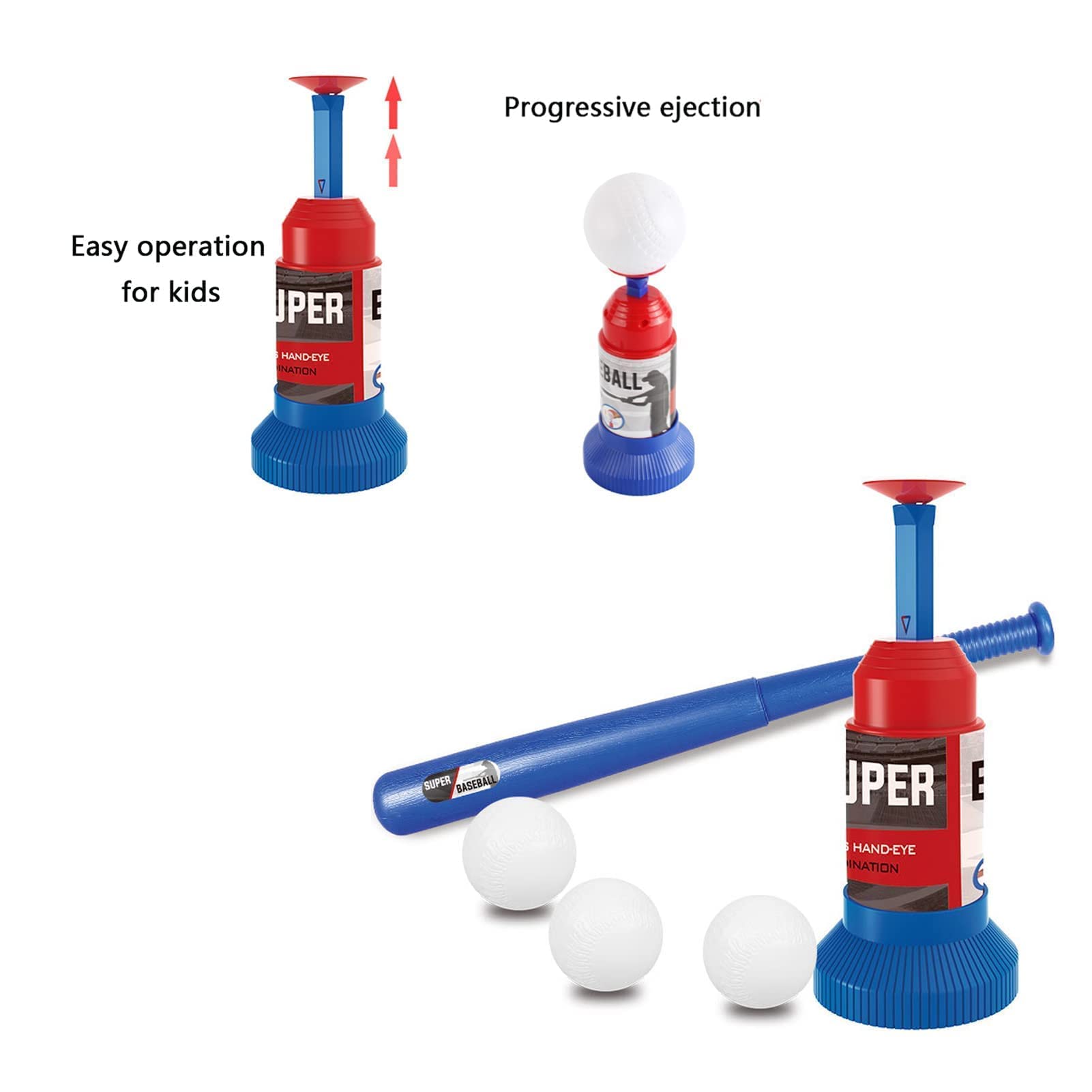 Little Bado Kids Baseball Tee & T Ball Set for Toddlers & Kids Ages 3-12 | Includes 3 Balls, Teeball Batting Tee, Outdoor Sports Toy for Boys & Girls | Perfect for Backyard Play, Family Fun, and Youth Sports Training